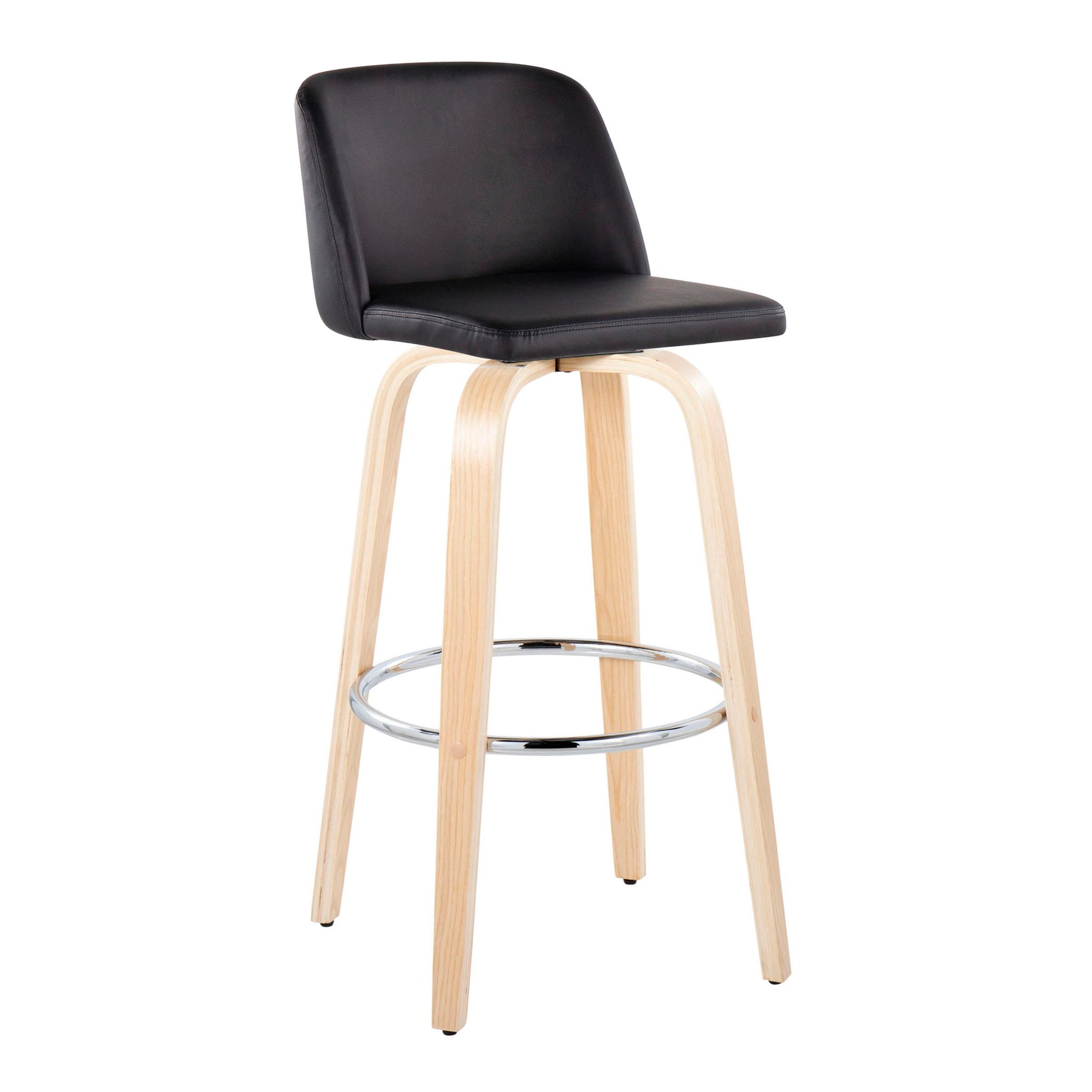 Toriano - Contemporary Fixed Height Barstool & Swivel With Round Footrest (Set of 2) - Best Buy Furniture
