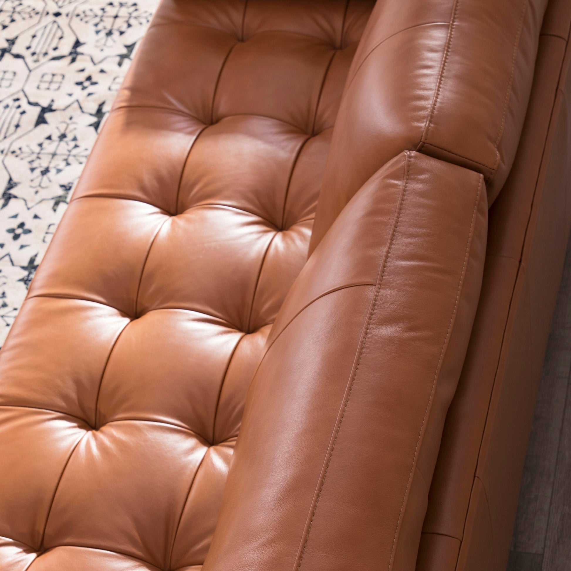 Mid-Century Tufted, Leather Sofa - Best Buy Furniture