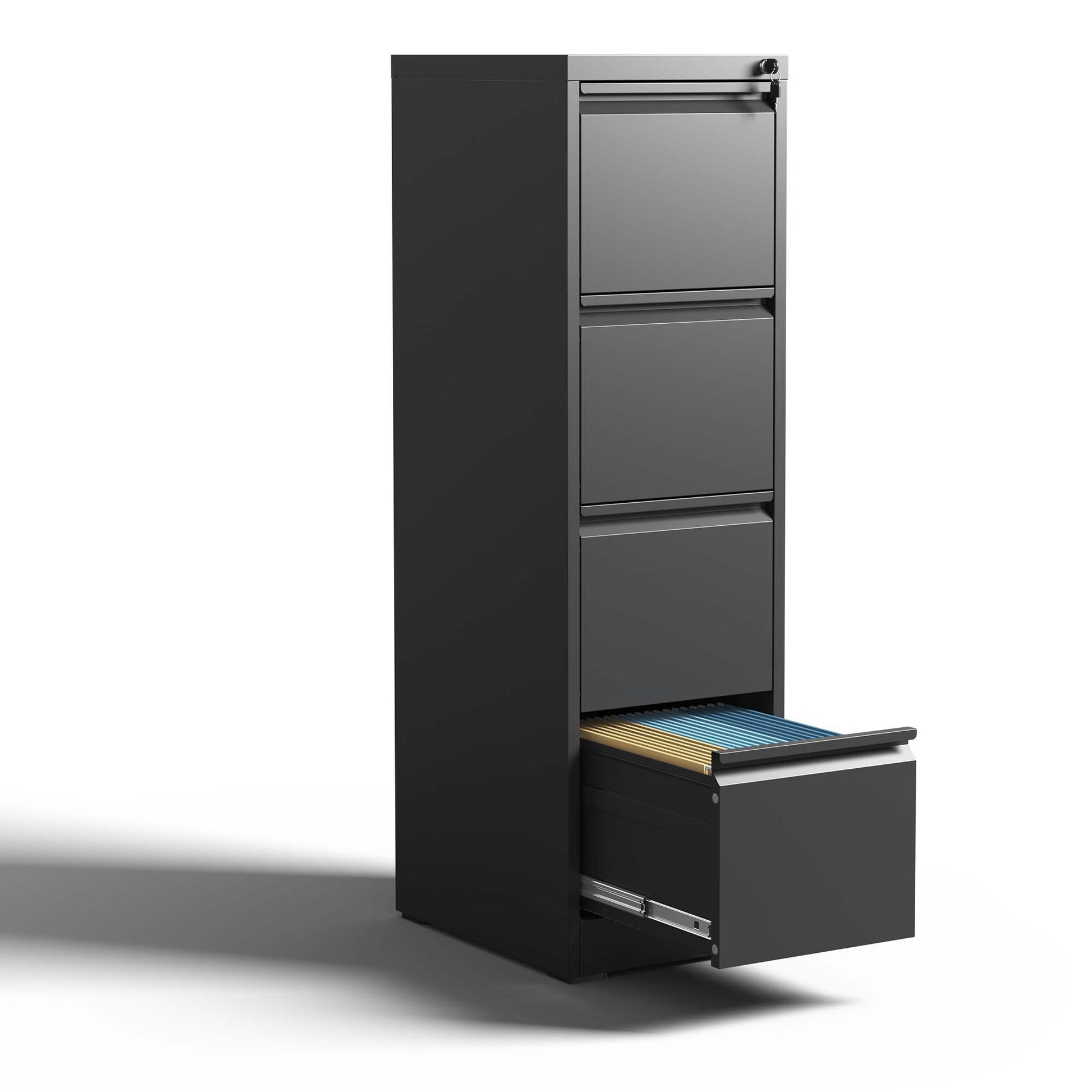 Steel Drawer Vertical File Cabinet With Lock For A4 Legal / Letter Size - Best Buy Furniture