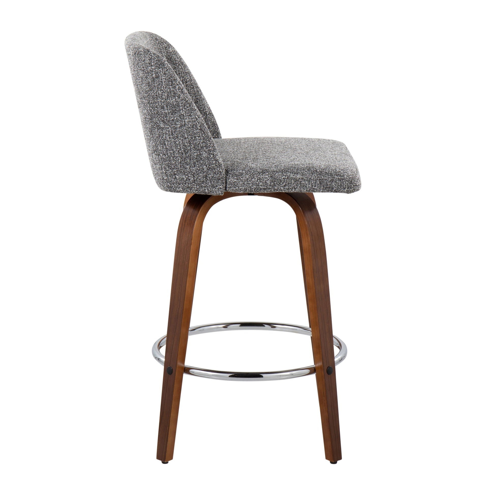 Toriano - Mid-Century Modern Fixed Height Counter Stool With Round Footrest (Set of 2) - Best Buy Furniture