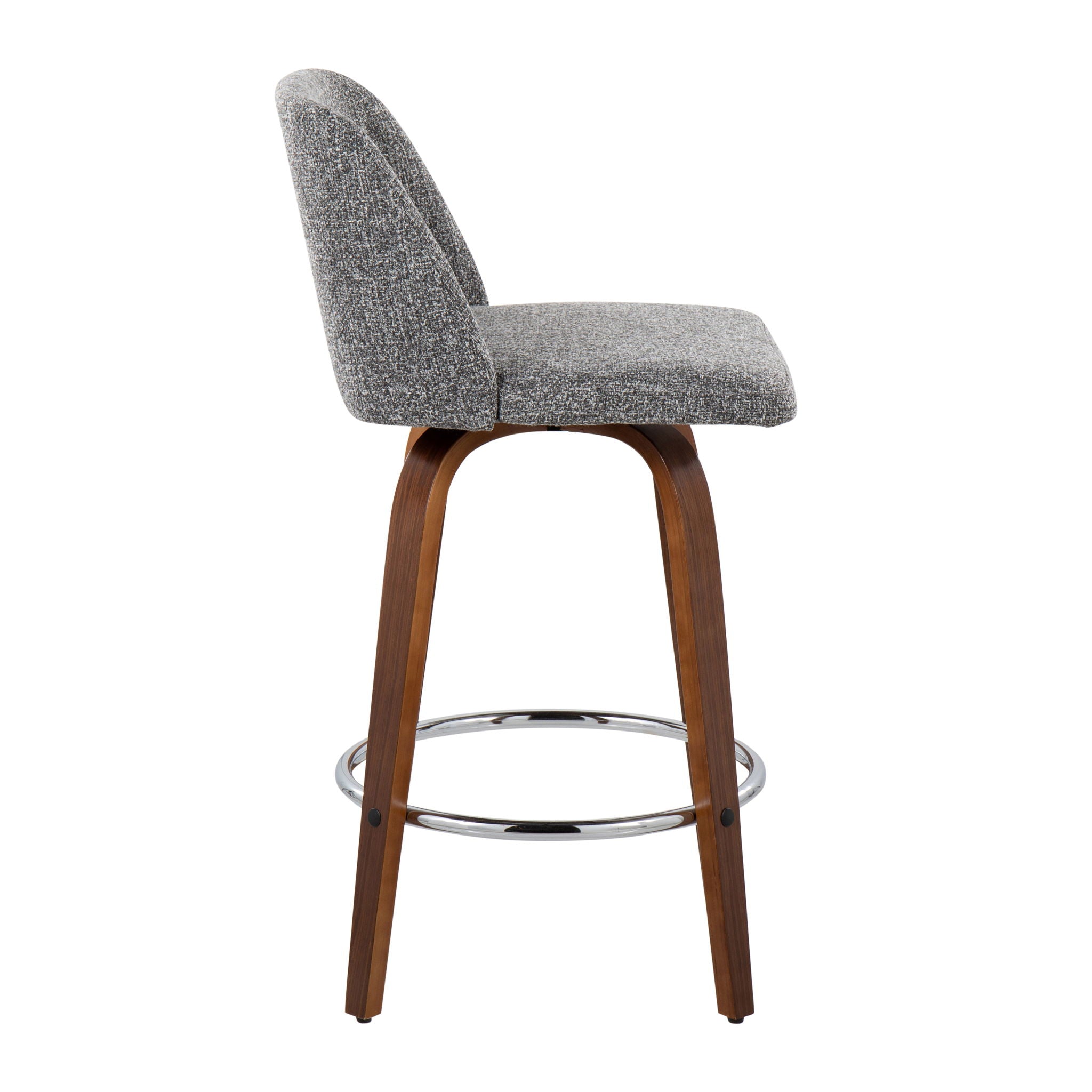 Toriano - Mid-Century Modern Fixed Height Counter Stool With Round Footrest (Set of 2) - Best Buy Furniture