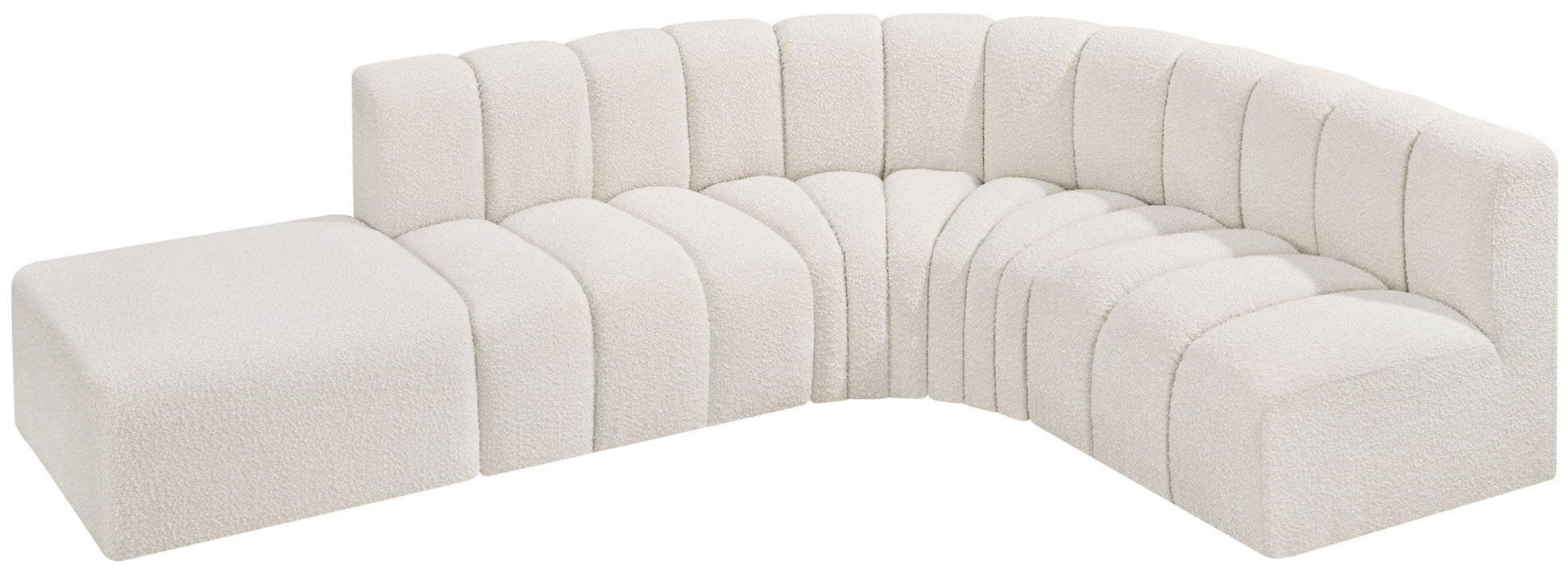 Arc - Boucle Fabric 5 Piece Corner Modular Sofa - Best Buy Furniture