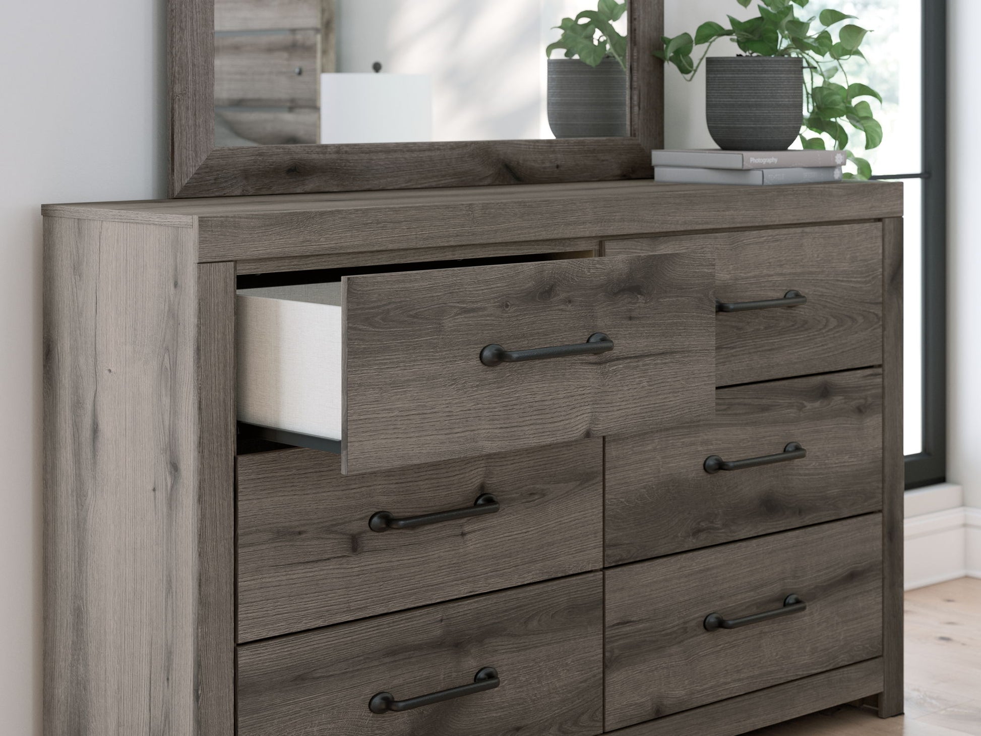 Graystorm - Dresser And Mirror - Brown Gray - Best Buy Furniture