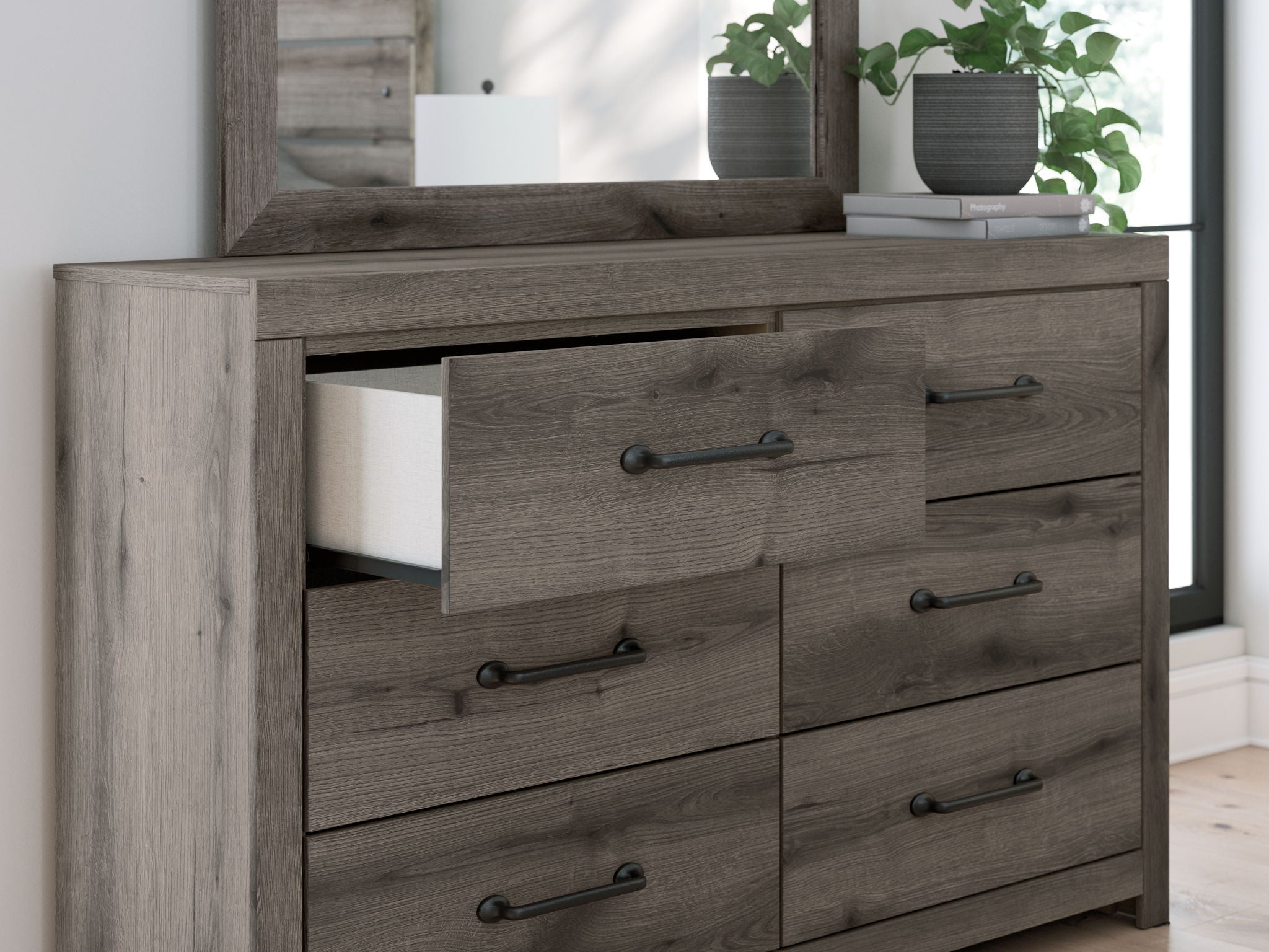 Graystorm - Dresser And Mirror - Brown Gray - Best Buy Furniture