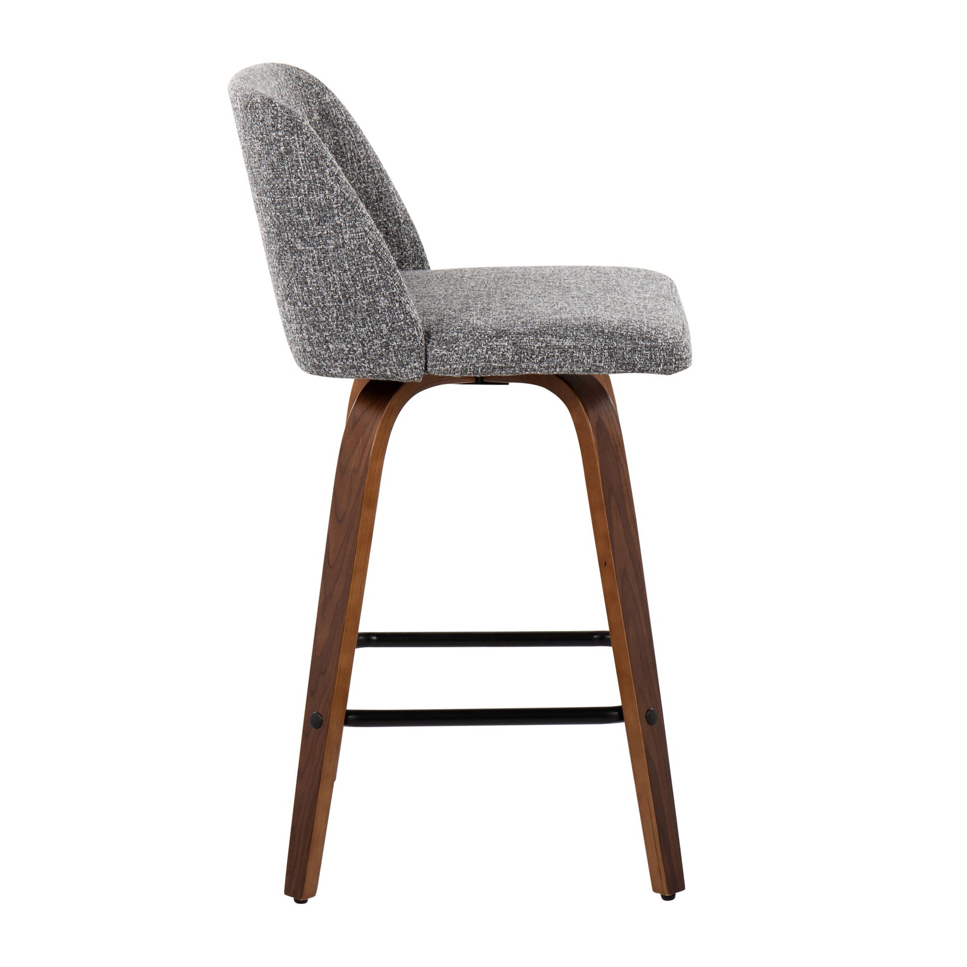 Toriano - Mid Century Modern Fixed Height Counter Stool & Square Footrest (Set of 2) - Best Buy Furniture