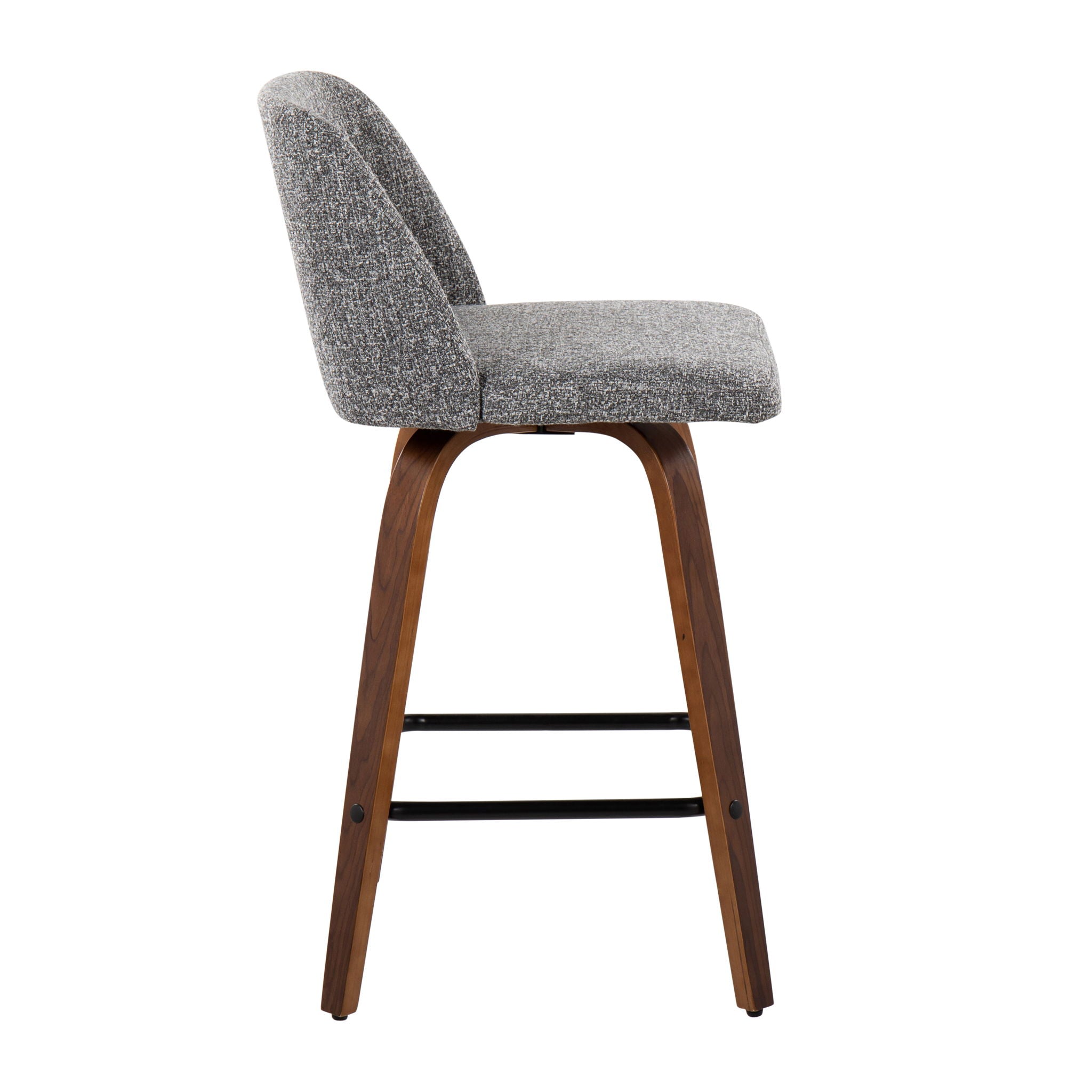 Toriano - Mid Century Modern Fixed Height Counter Stool & Square Footrest (Set of 2) - Best Buy Furniture