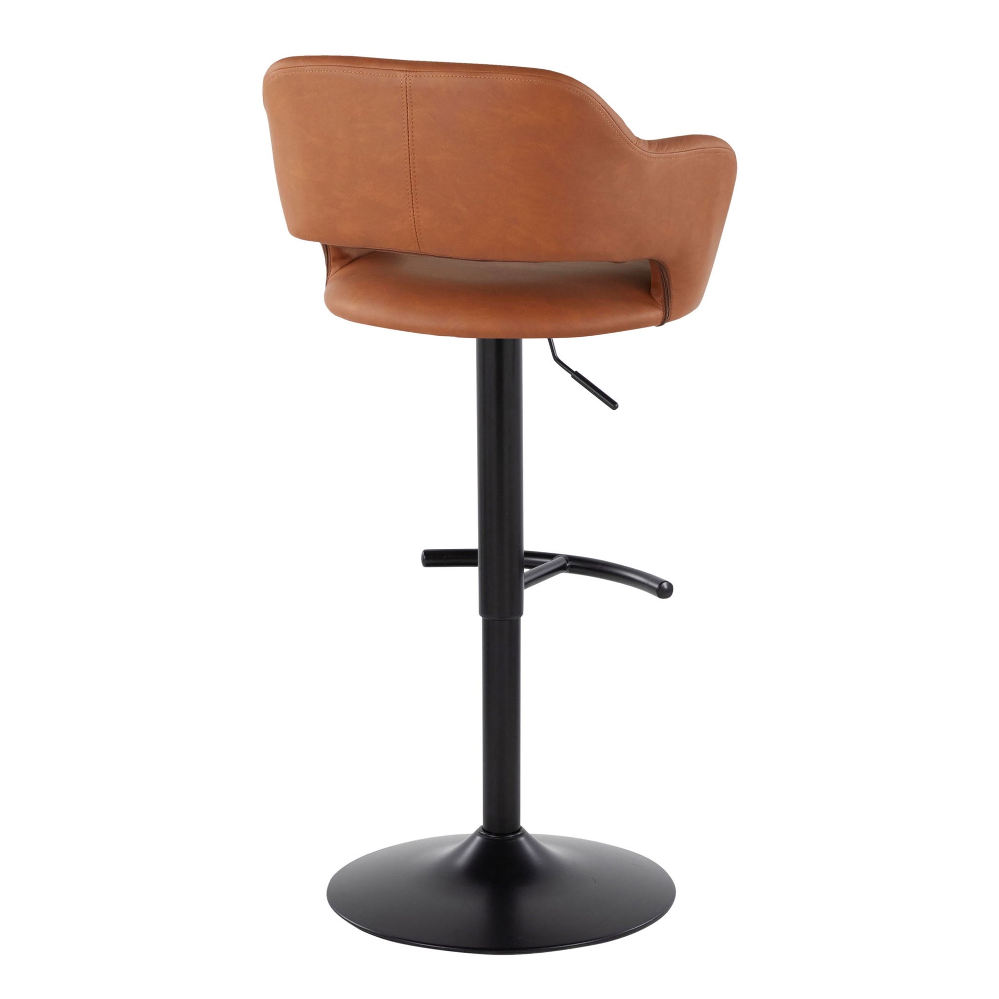 Margarite - Contemporary Adjustable Barstool With Swivel With Rounded T Footrest (Set of 2) - Best Buy Furniture