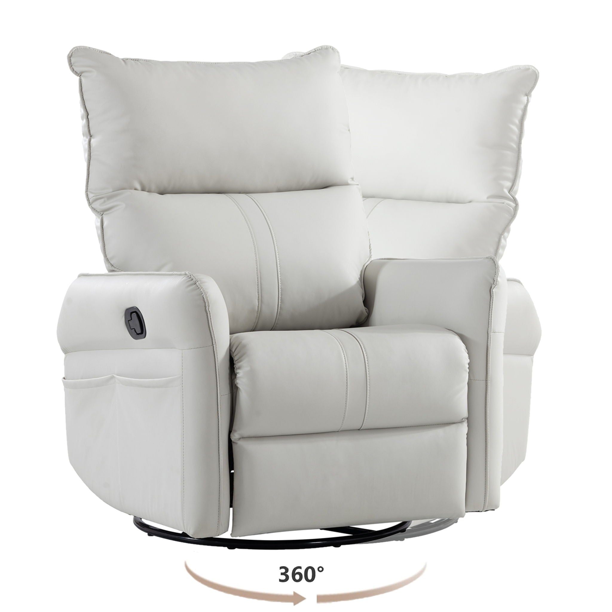 360° Modern Small Rocking Swivel Recliner Chair With Side Pocket - Best Buy Furniture