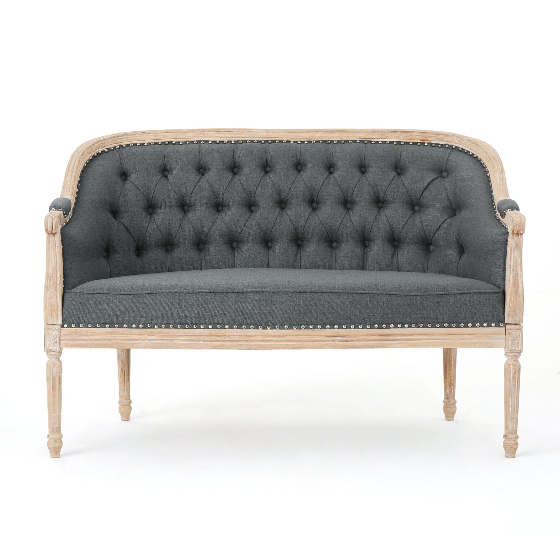 French Country Chesterfield Style Tufted Loveseat - Best Buy Furniture