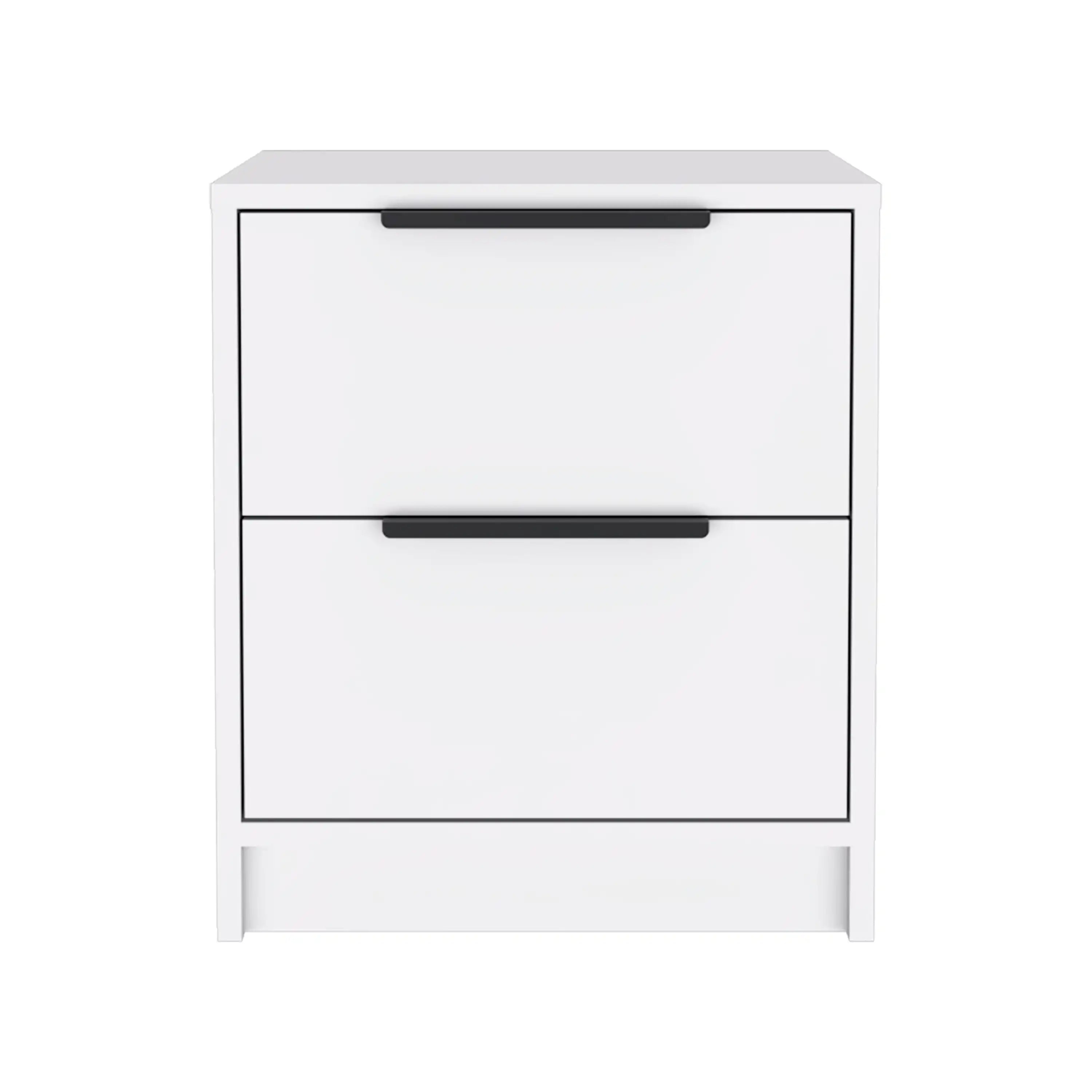 Nightstand Cervants, Two Drawers, Metal Handle, White Finish - Best Buy Furniture
