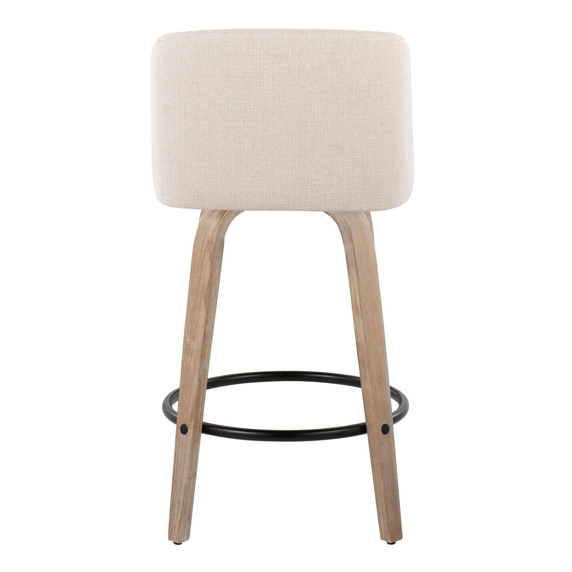 Toriano - Contemporary Fixed-Height Counter Stool & Swivel With Round Footrest (Set of 2) - Best Buy Furniture