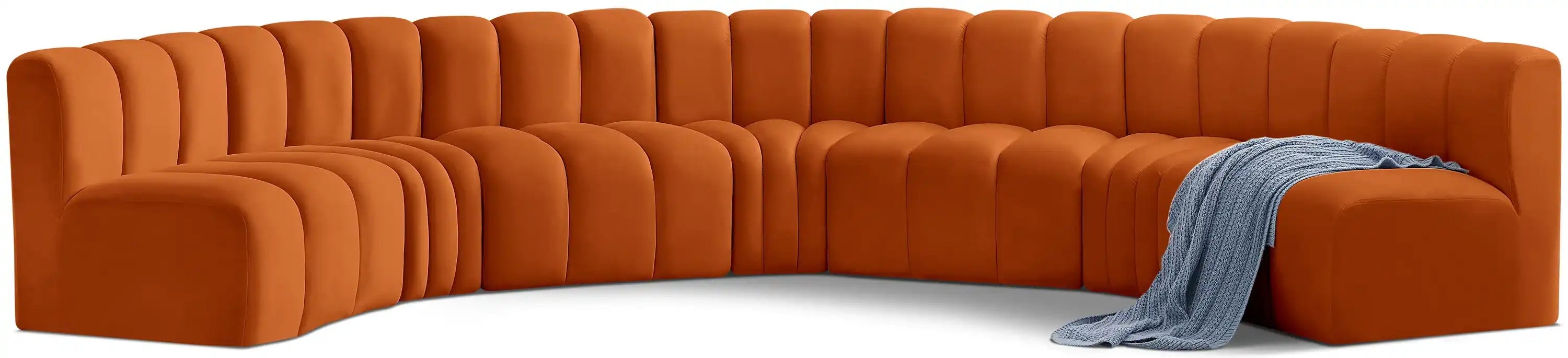Arc - Velvet 7 Piece U-Shaped Modular Sofa - Best Buy Furniture