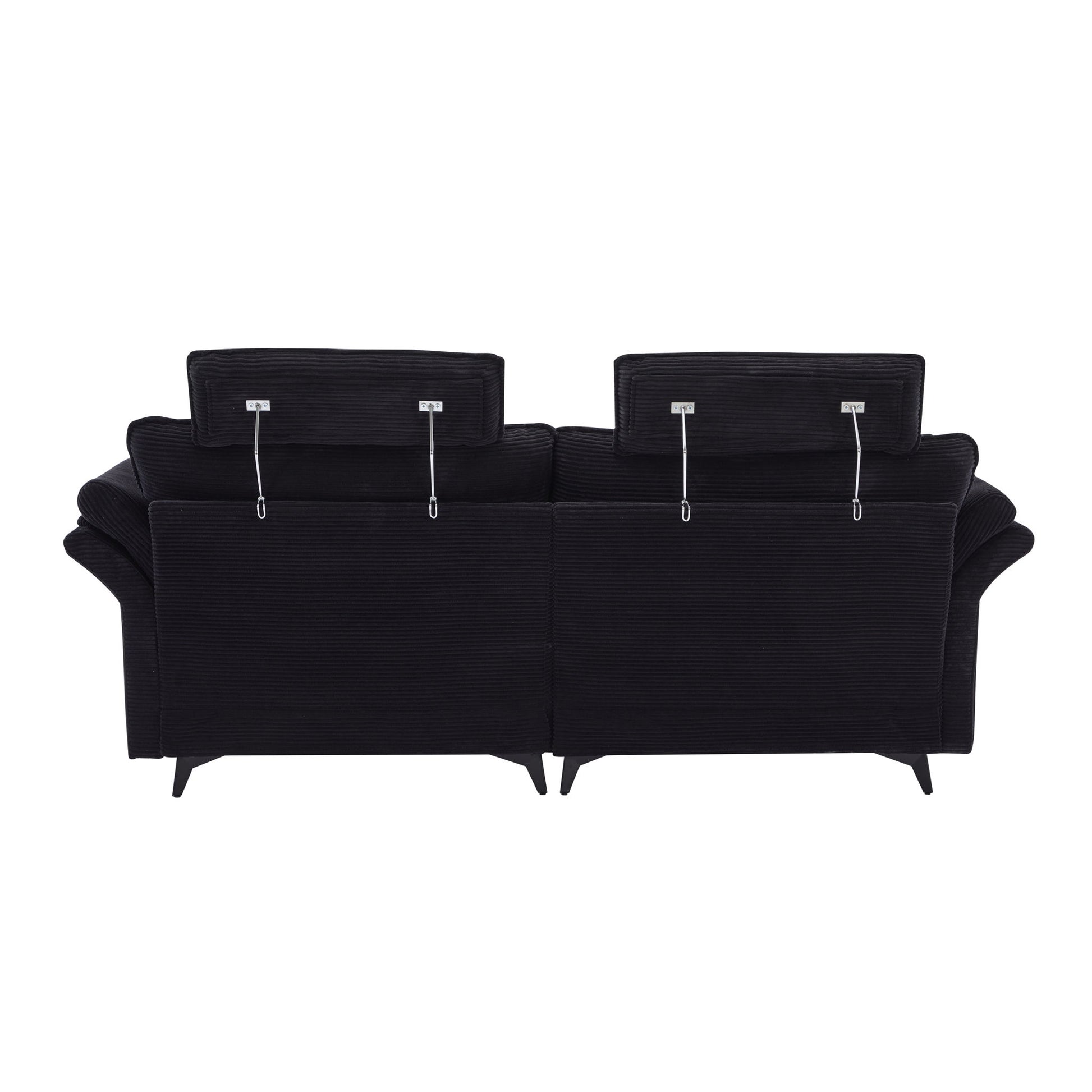 Modern Corduroy Deep Seat Sectional Sofa With Ottoman - Best Buy Furniture