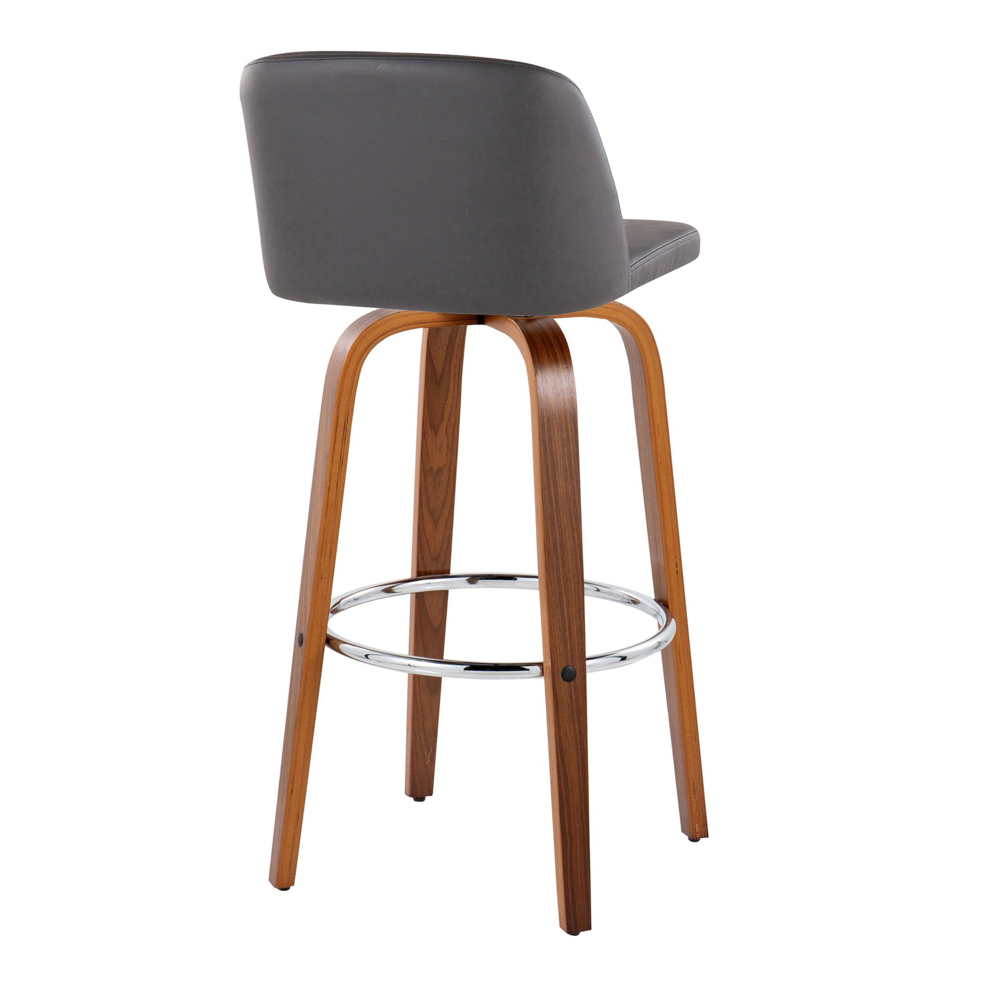 Toriano - Mid Century Modern Fixed Height, Barstool With Swivel With Round Footrest (Set of 2) - Best Buy Furniture