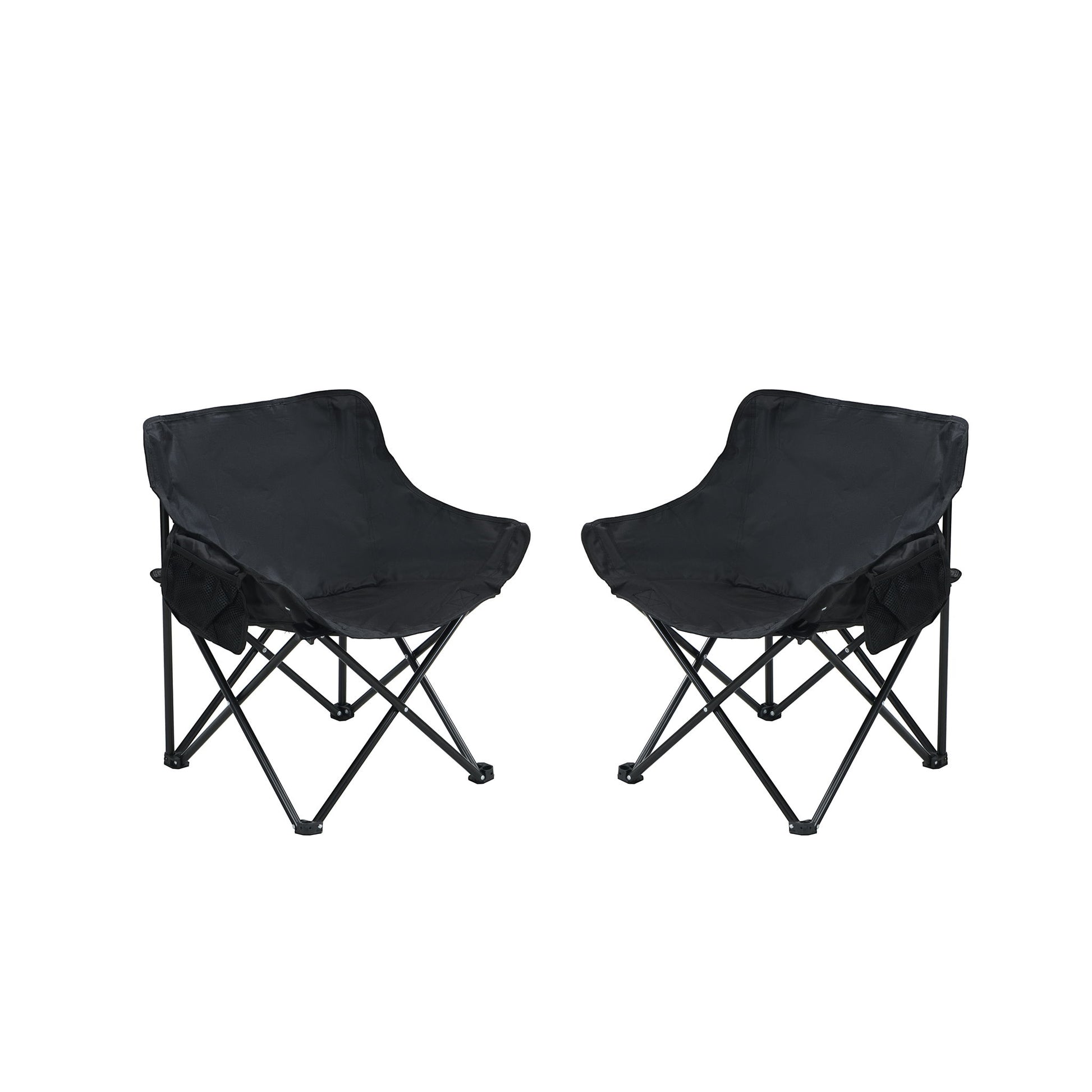 2 Pieces Outdoor Camping Chairs Folding / Portable, Comfortable Seating, Durable Steel Fram - Best Buy Furniture