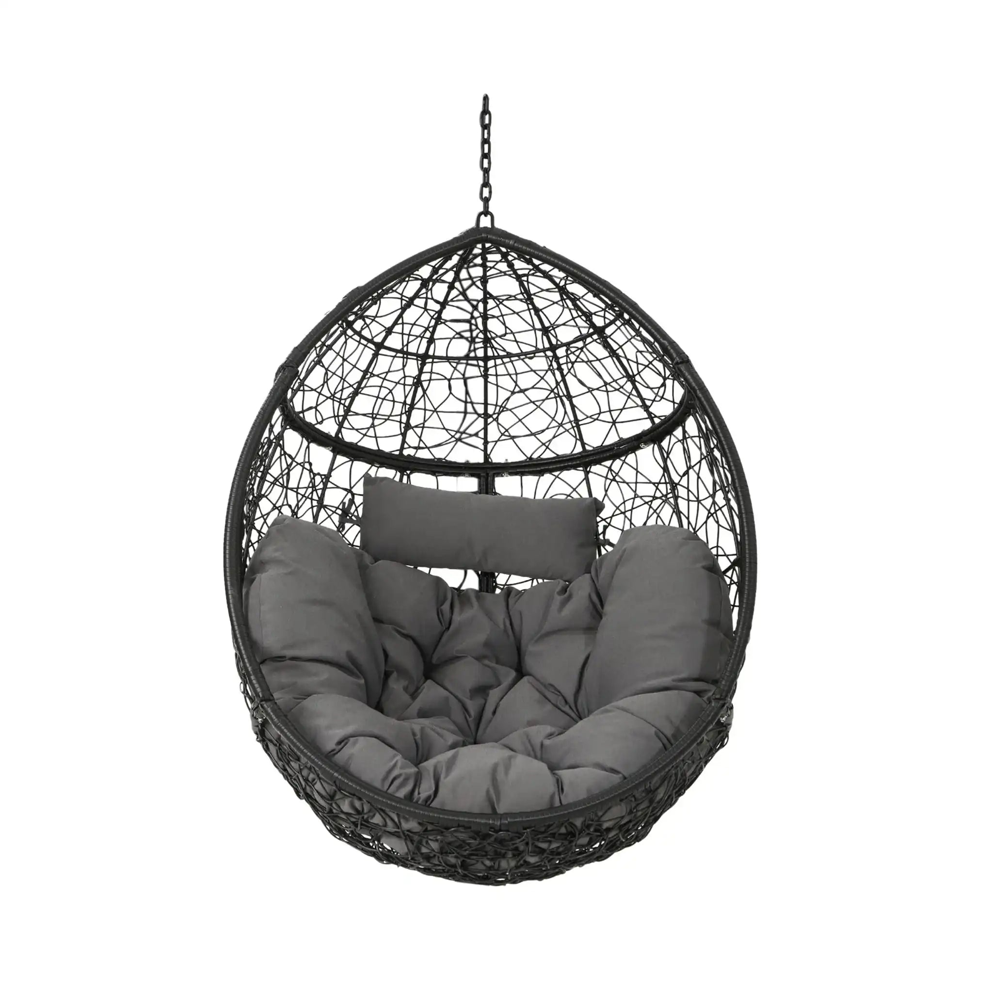 Kylie - Boho Style Hanging Basket Chair Rattan With Water Resistant Cushions - Best Buy Furniture