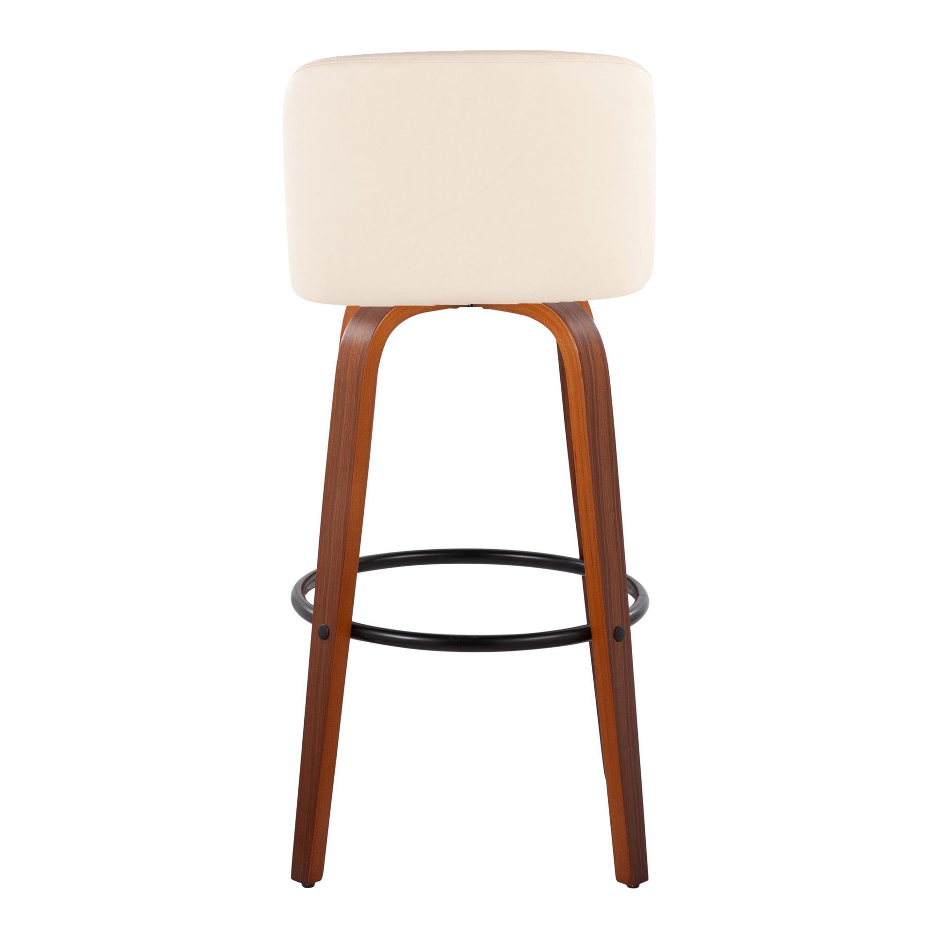Toriano - Mid Century Modern Fixed Height Barstool Swivel And Round Footrest (Set of 2) - Best Buy Furniture