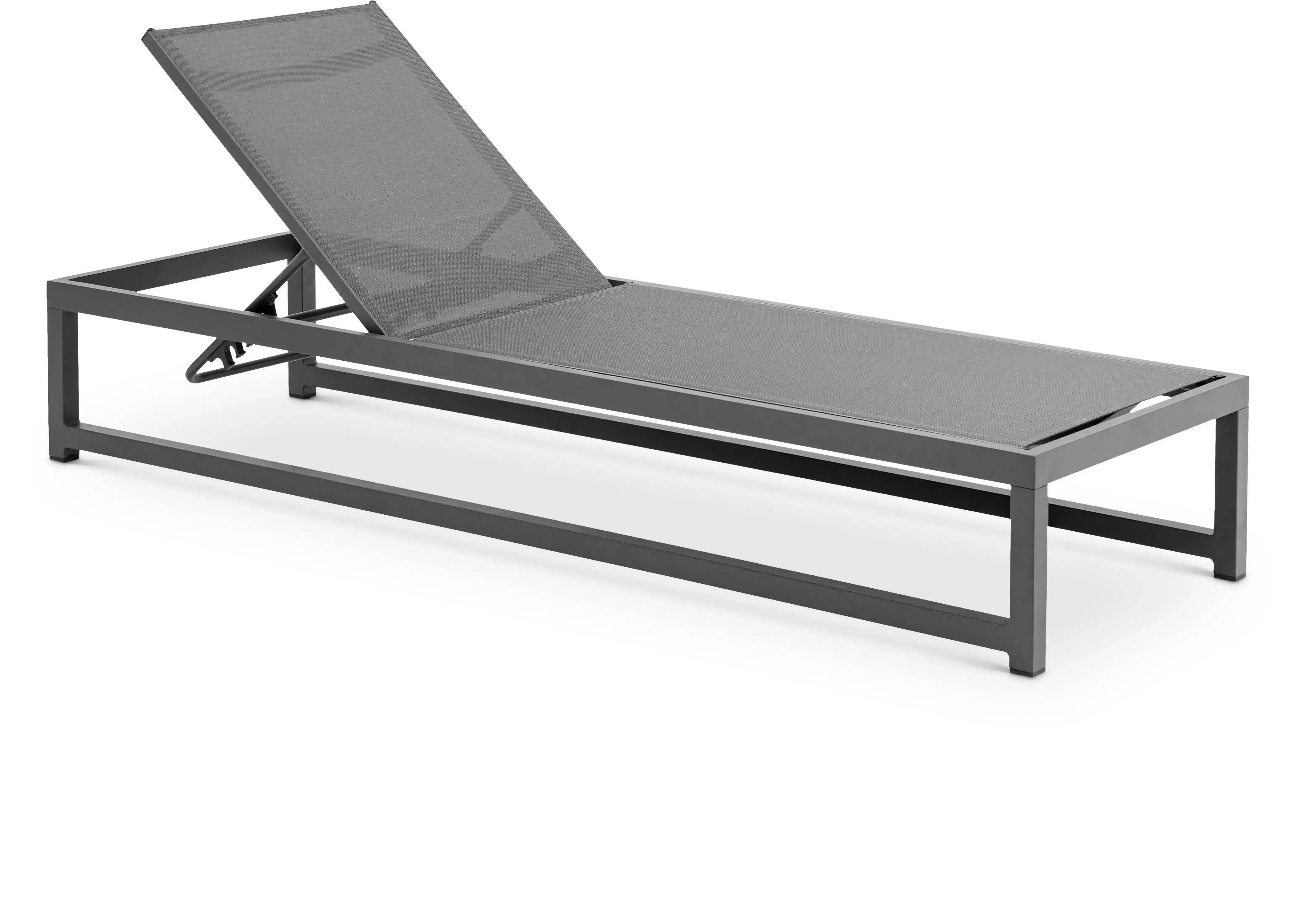Maldives - Water Resistant Outdoor Patio Adjustable Sun Chaise Lounge Chair With Gray Base - Best Buy Furniture