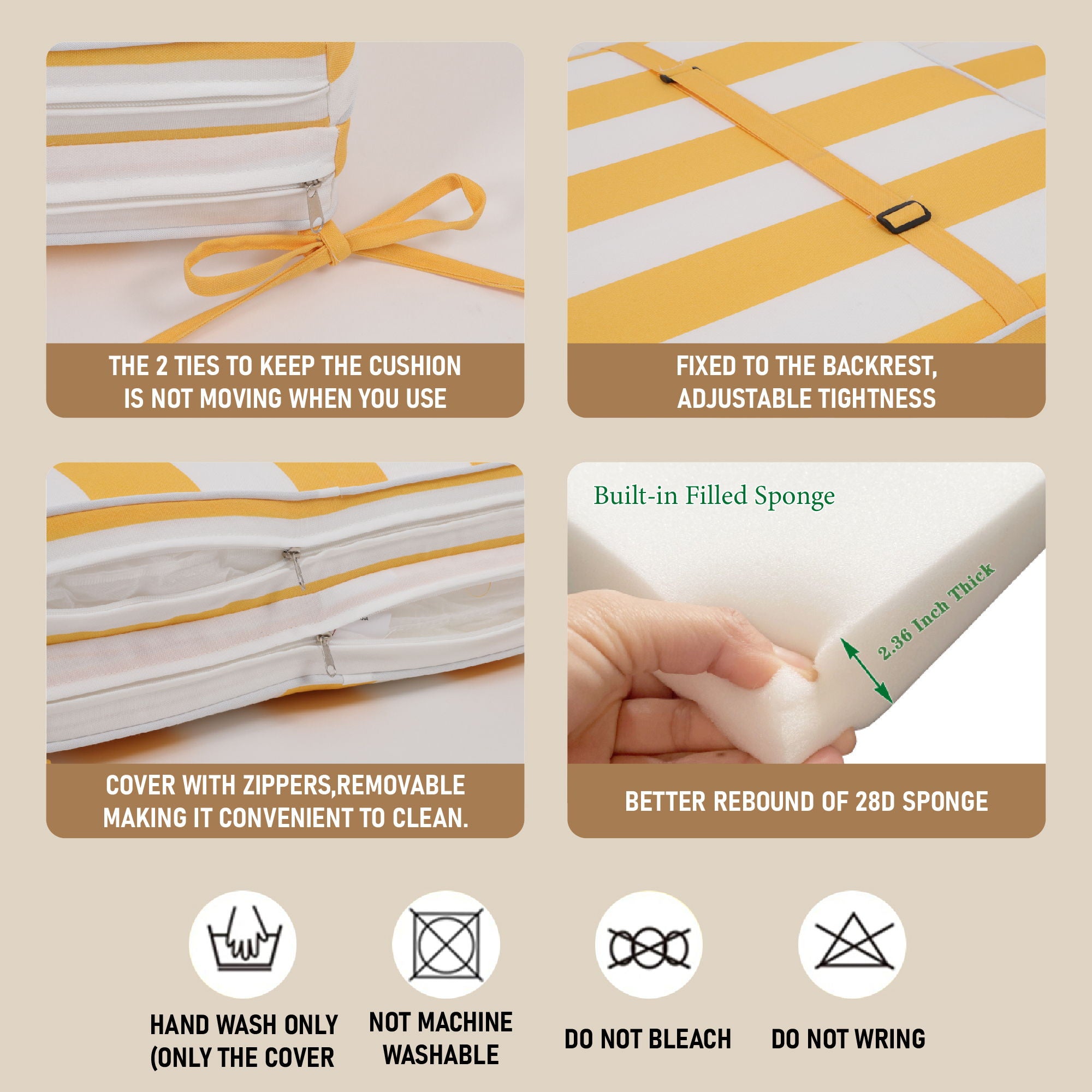 Outdoor Lounge Chair Cushion Replacement Patio Funiture Seat Cushion Chaise Lounge Cushion - Best Buy Furniture