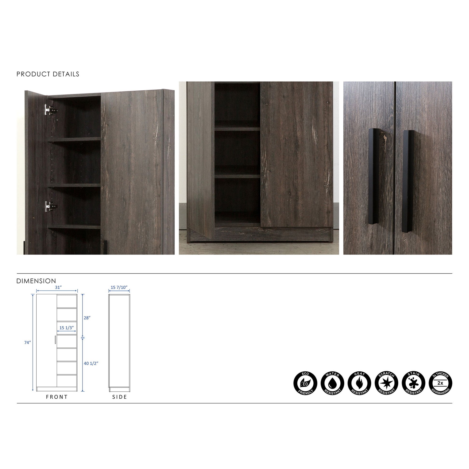 Mia - Farmhouse Shoe Cabinet With 6 Shelves - Best Buy Furniture