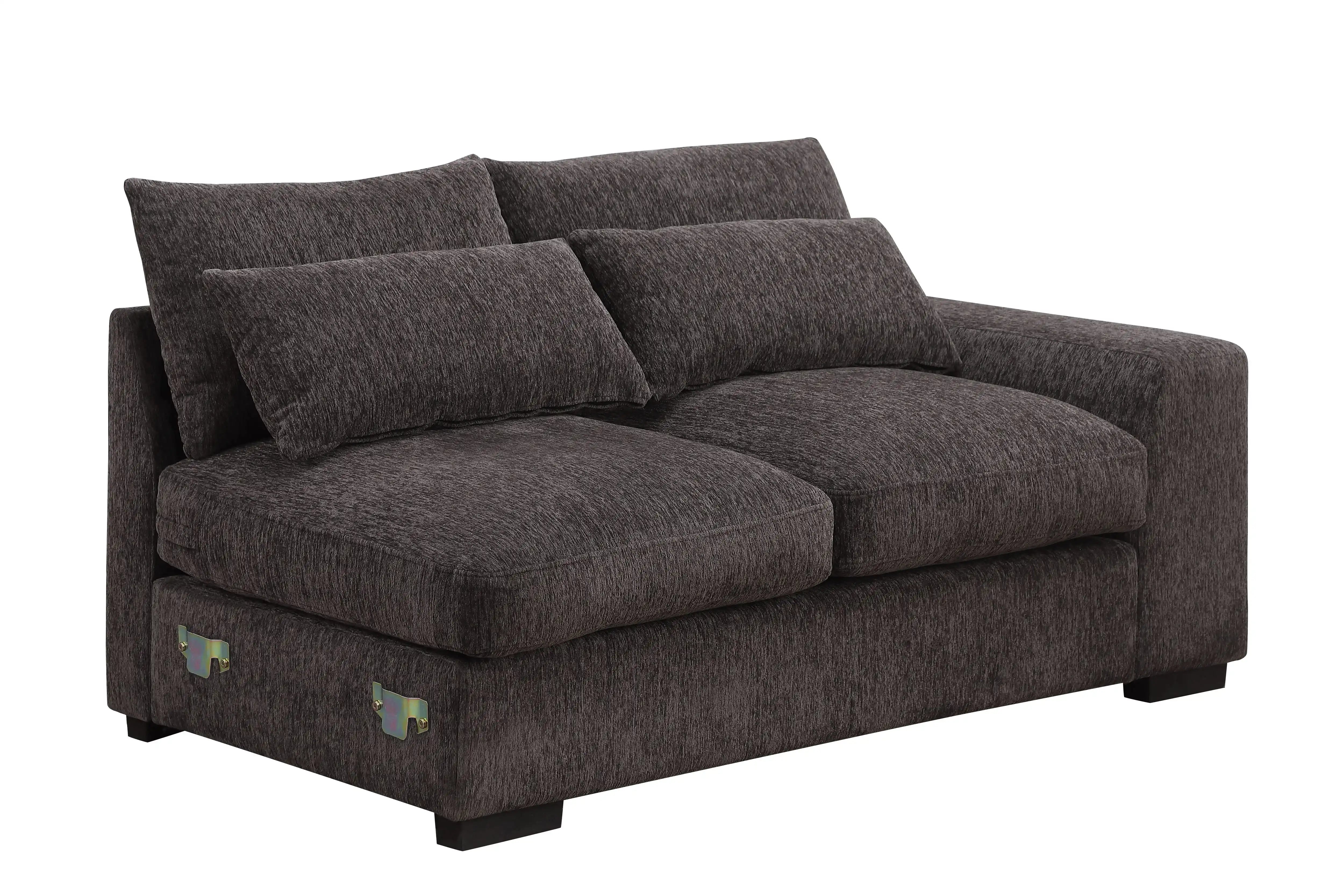 Nyeisha - Piece Upholstered Sofa & Chaise - Coffee - Best Buy Furniture