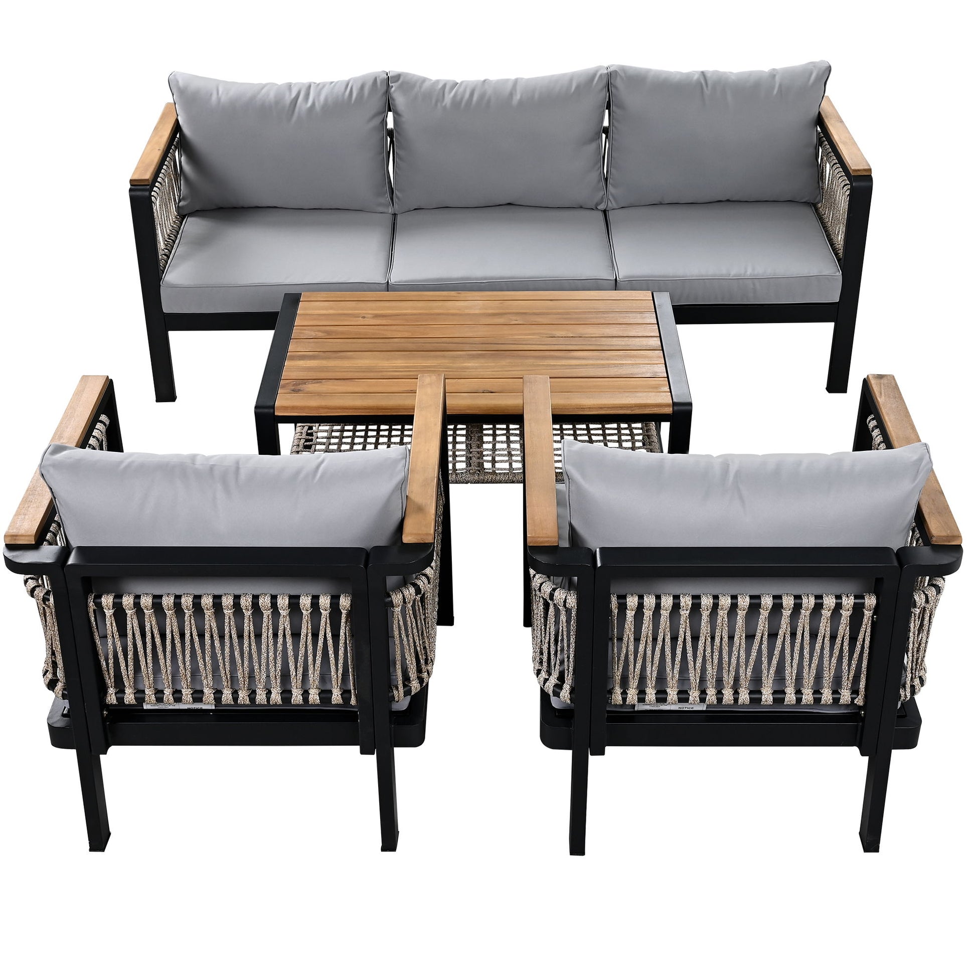4 Pieces Outdoor Sectional Sofa Set 5 Person Patio Seating Group Outdoor Conversation Set With Cushions And A Coffee Table For Patios - Best Buy Furniture