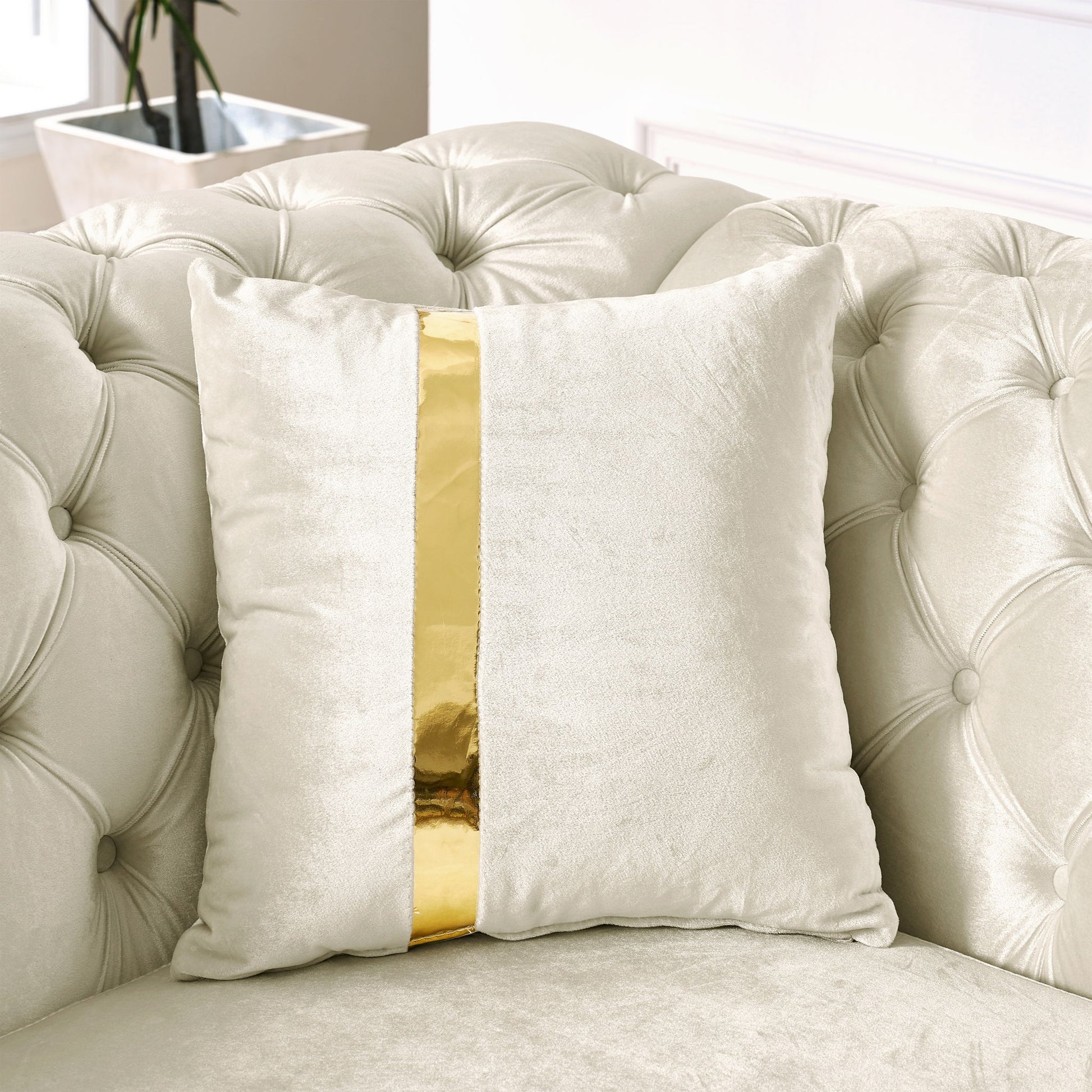 L Shaped Chesterfield Sectional Sofa With Stainless Steel Accents - Best Buy Furniture