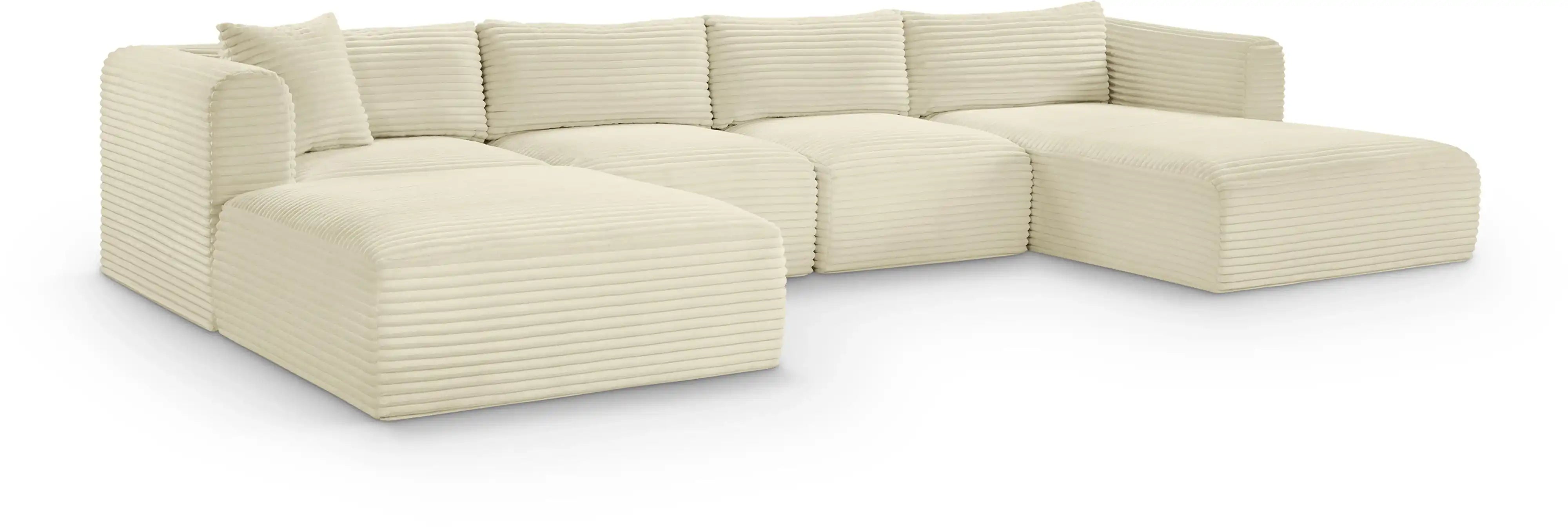 Shaggy - 5 Piece Modular Sectional With Chaise And Ottoman - Best Buy Furniture