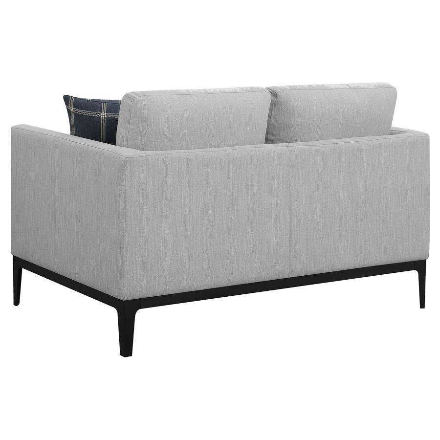 Apperson - Upholstered Track Arm Loveseat - Light Gray - Best Buy Furniture