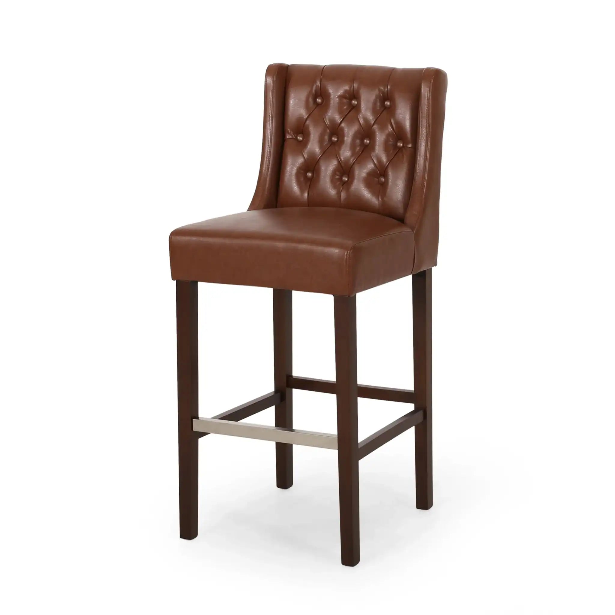 Solstara - Upholstered Dining Barstool With Button Tufted And Wing Back - Best Buy Furniture