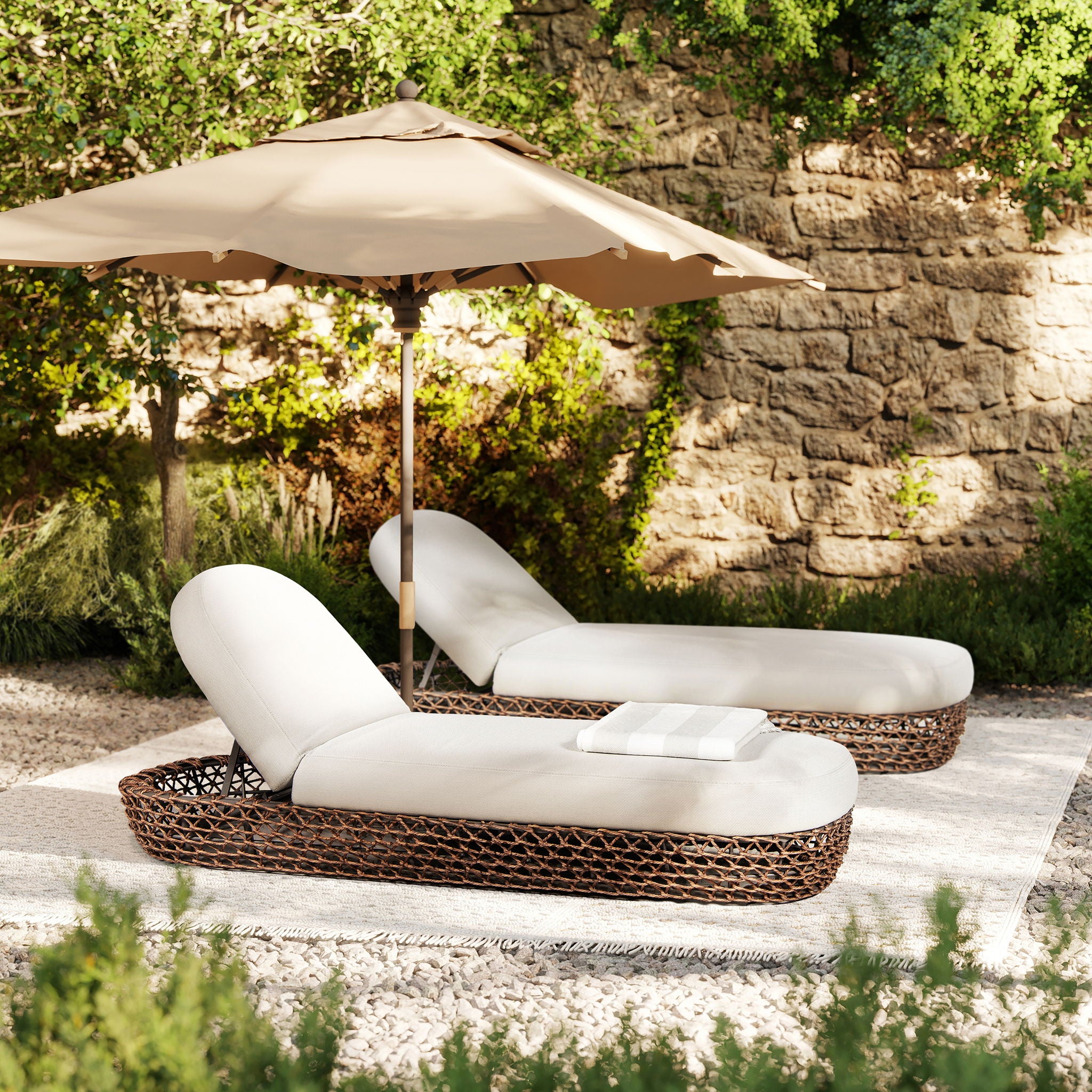 Willow - Sunbrella Upholstered Patio Lounger - Best Buy Furniture