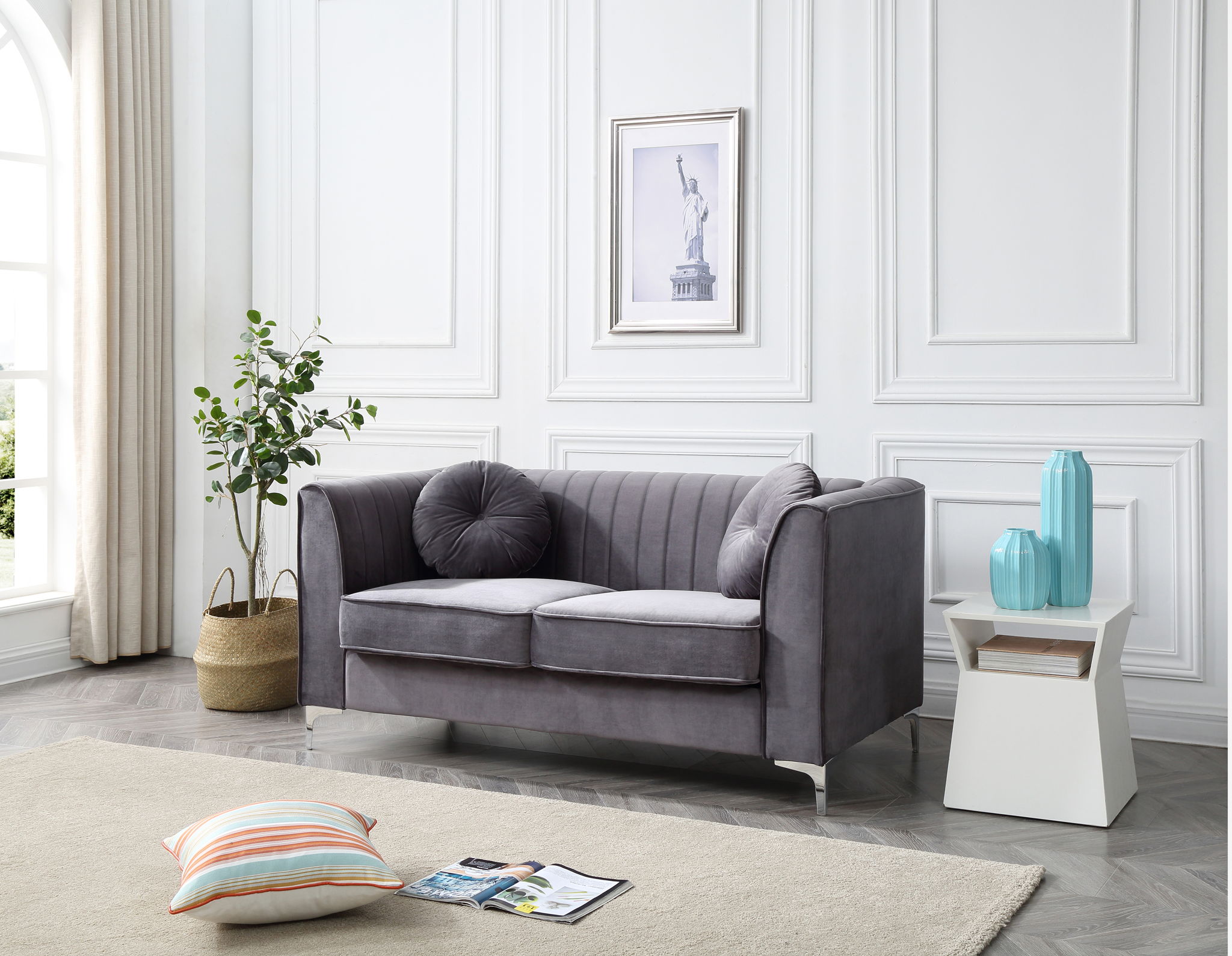 Delray - Micro Suede Loveseat - Best Buy Furniture