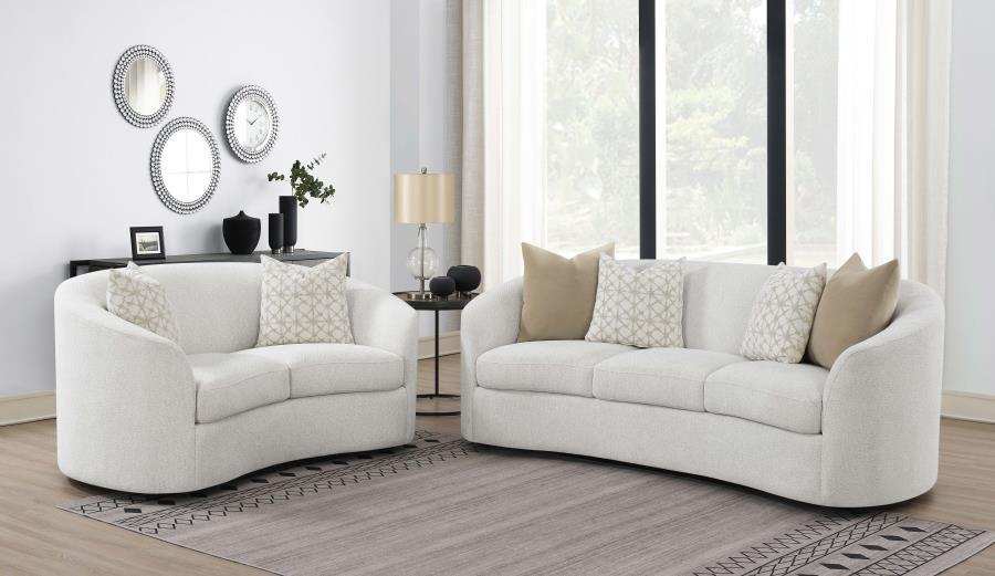 Rainn - Boucle Upholstered Sloped Arm Sofa Set - Best Buy Furniture