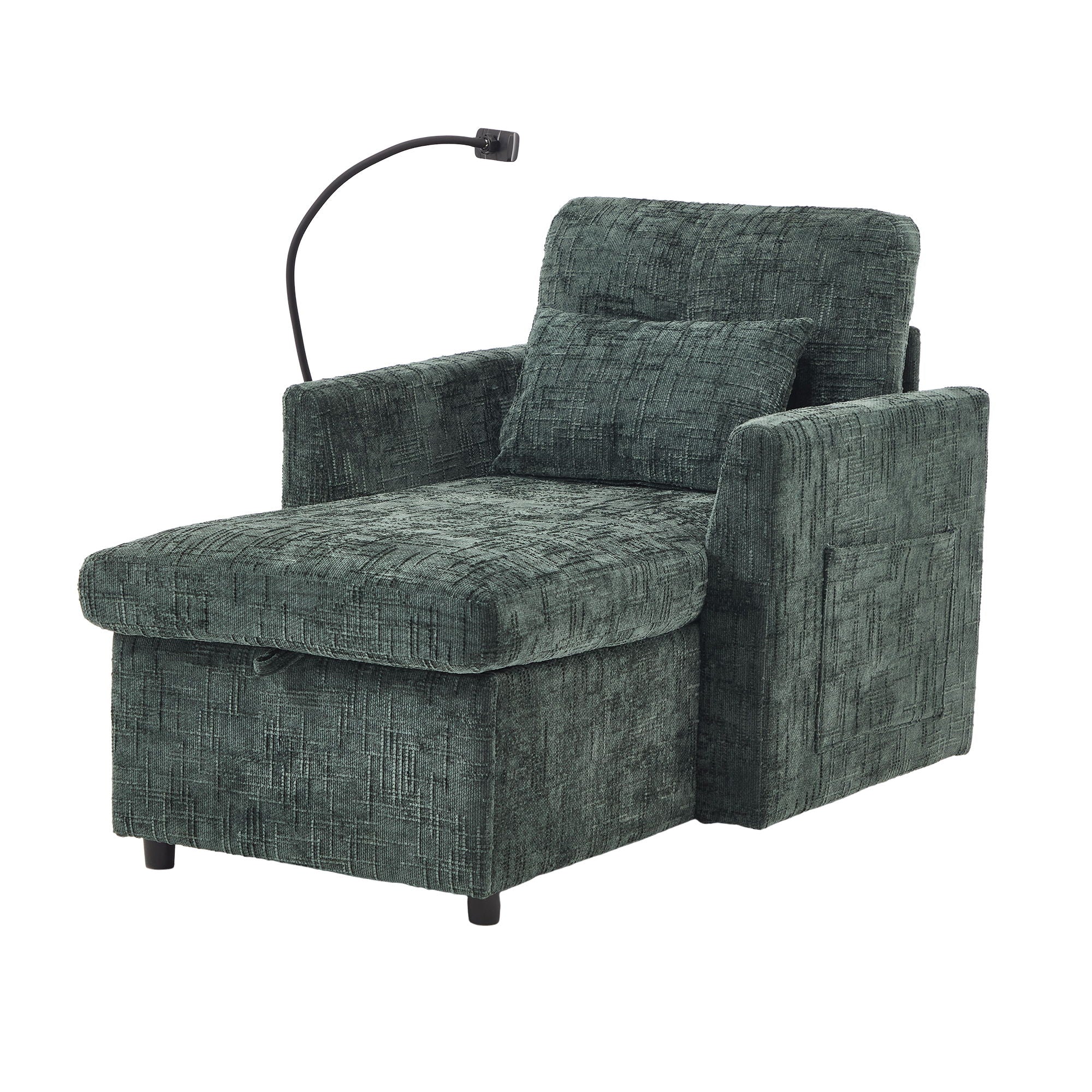 Multifunctional Chenille Recliner Sofa With Storage And Phone Bracket - Best Buy Furniture