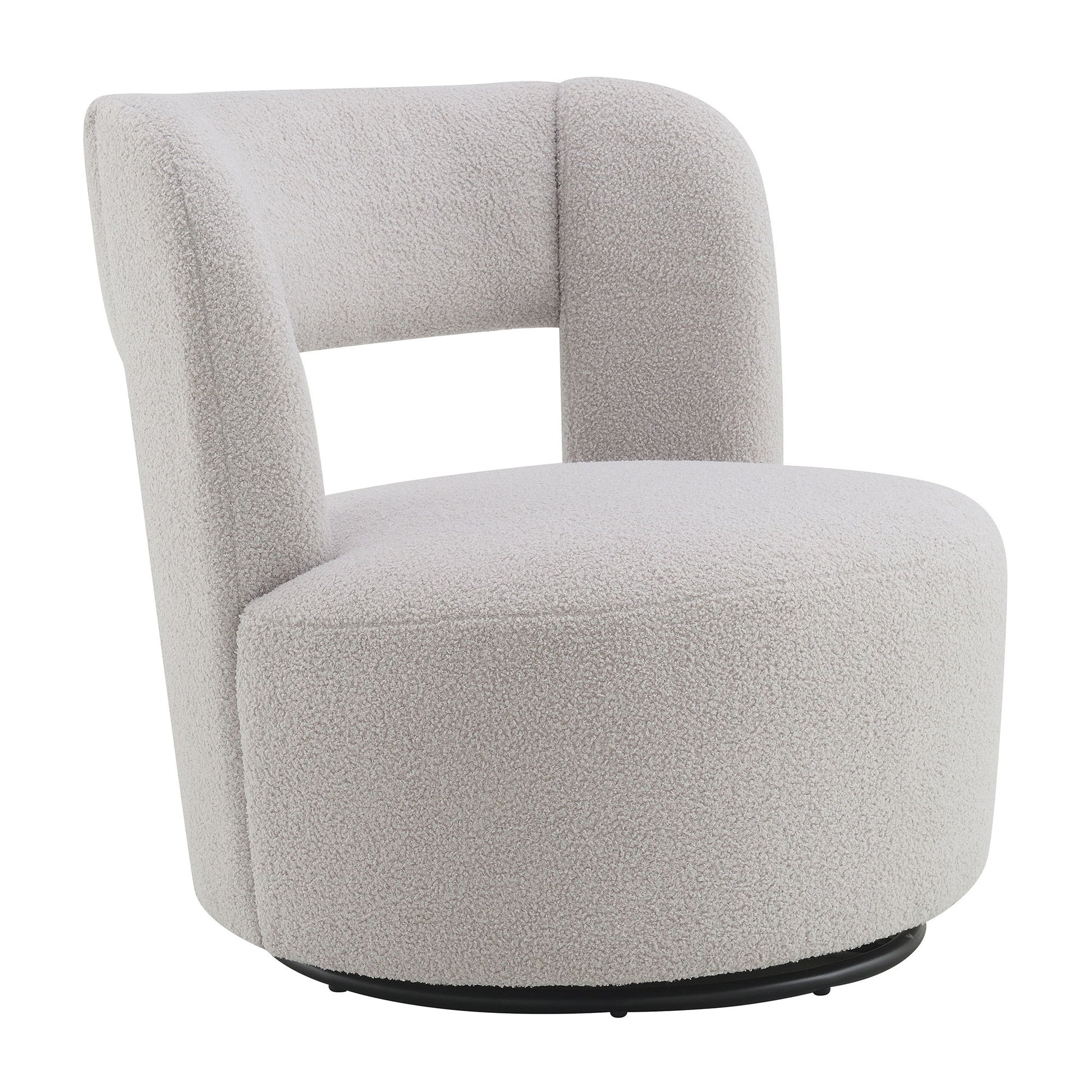 Swivel Comfy Round Barrel Chair With Soft Teddy Fabric For Living Room - Best Buy Furniture
