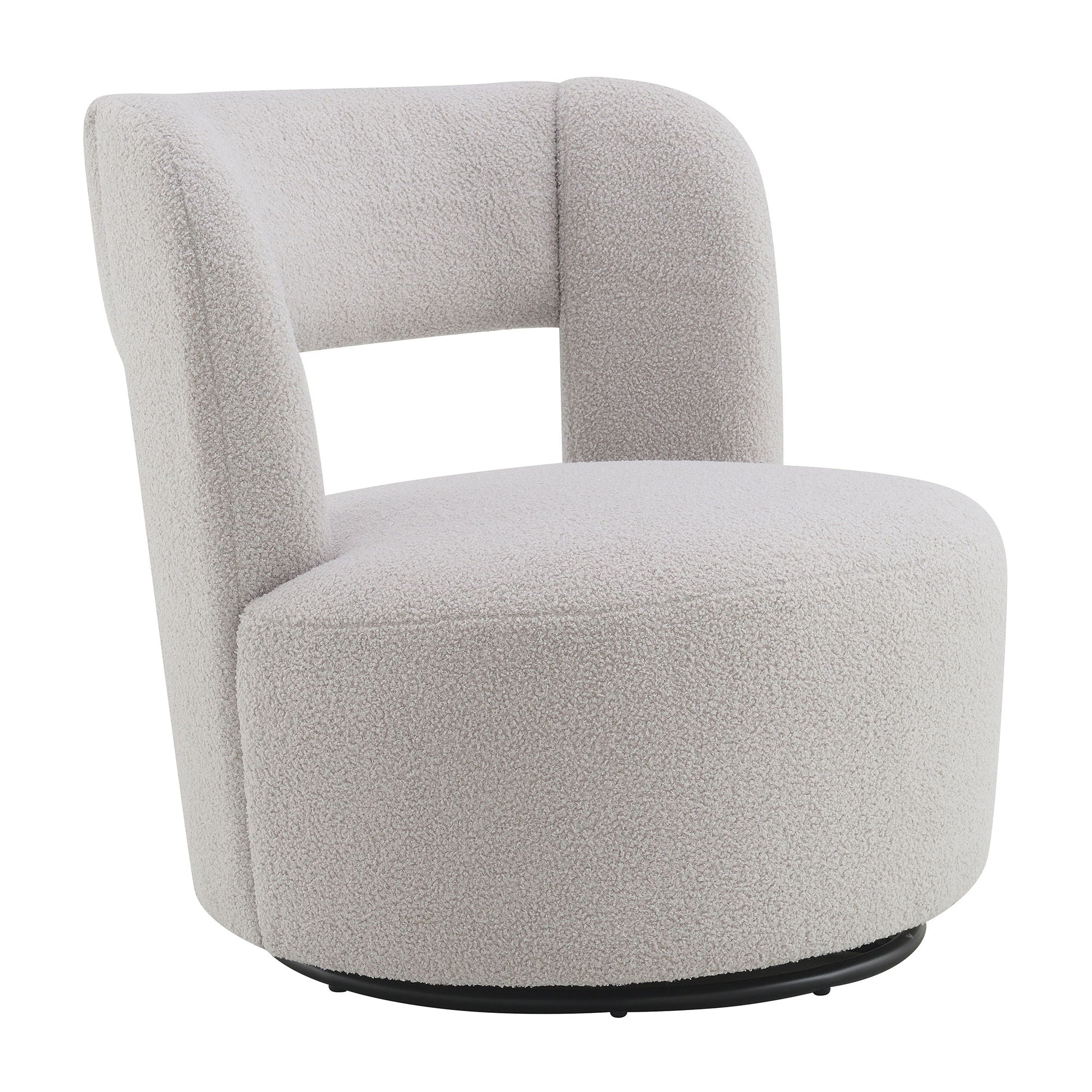 Swivel Comfy Round Barrel Chair With Soft Teddy Fabric For Living Room - Best Buy Furniture
