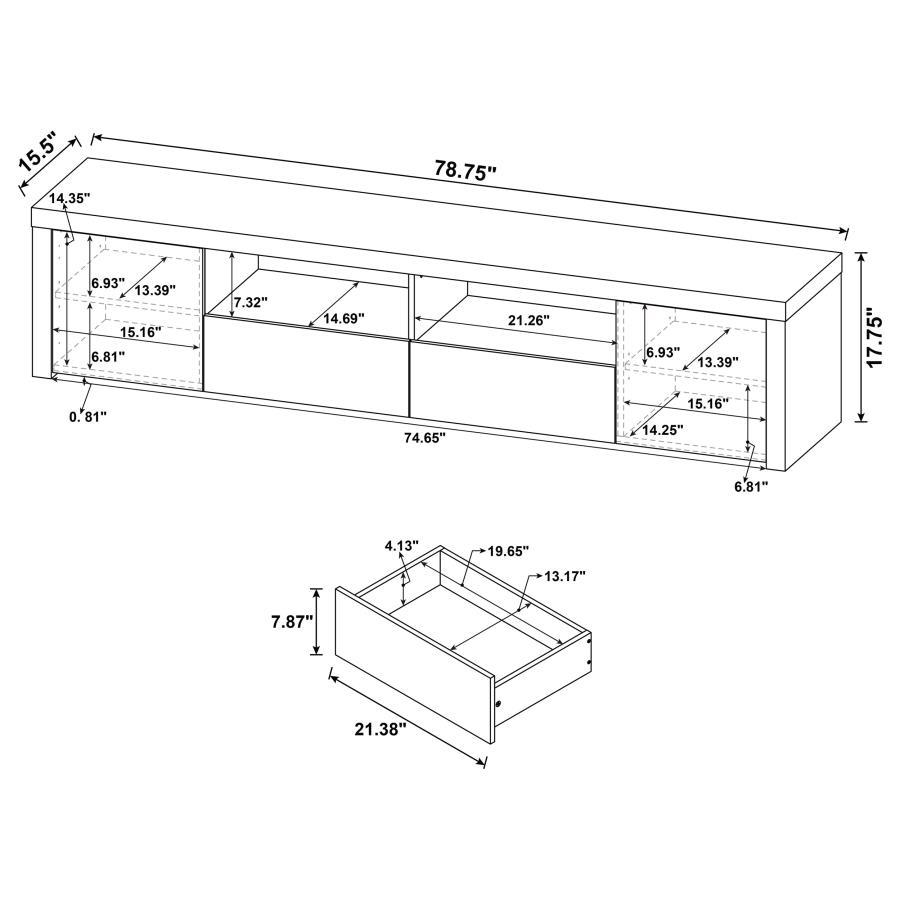 Jude - 2 Door Engineered Wood TV Stand - High Gloss White - Best Buy Furniture