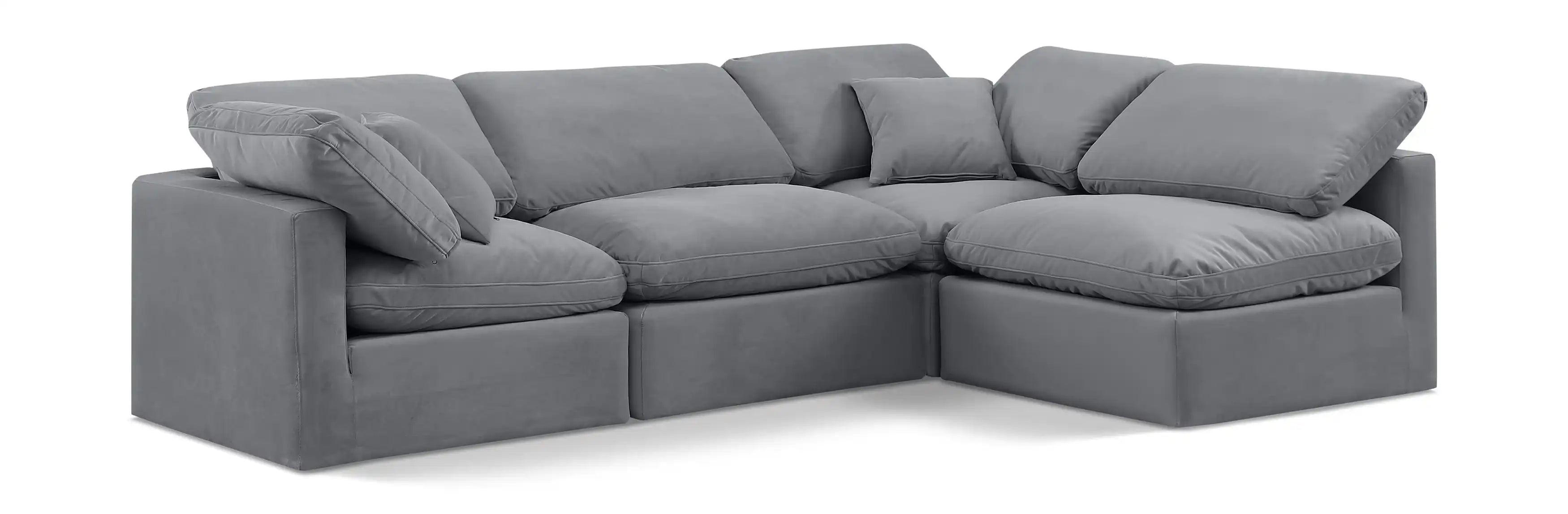 Indulge - Velvet 4 Piece Modular Sectional - Best Buy Furniture