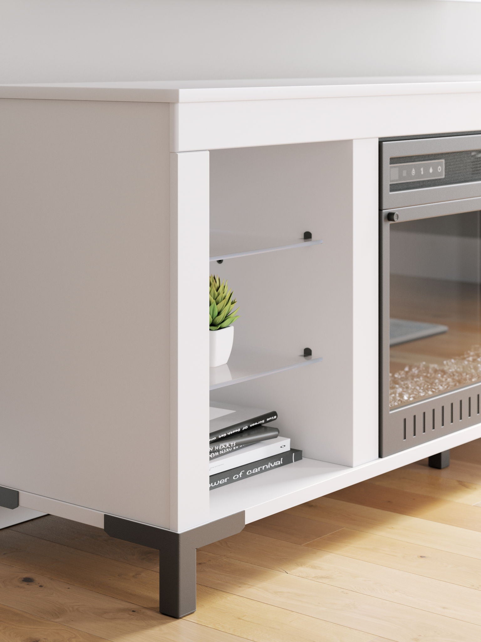 Brollevi - TV Stand With Fireplace - White - Best Buy Furniture