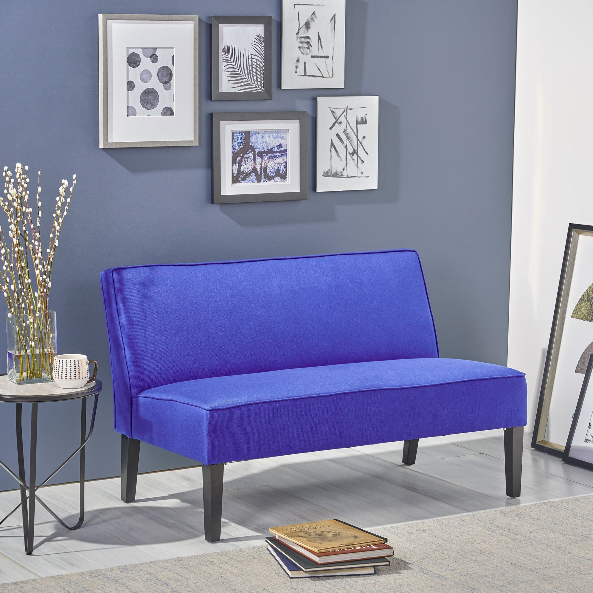 Contemporary Loveseat With Upholstered Fabric And Birch Wood Legs - Best Buy Furniture
