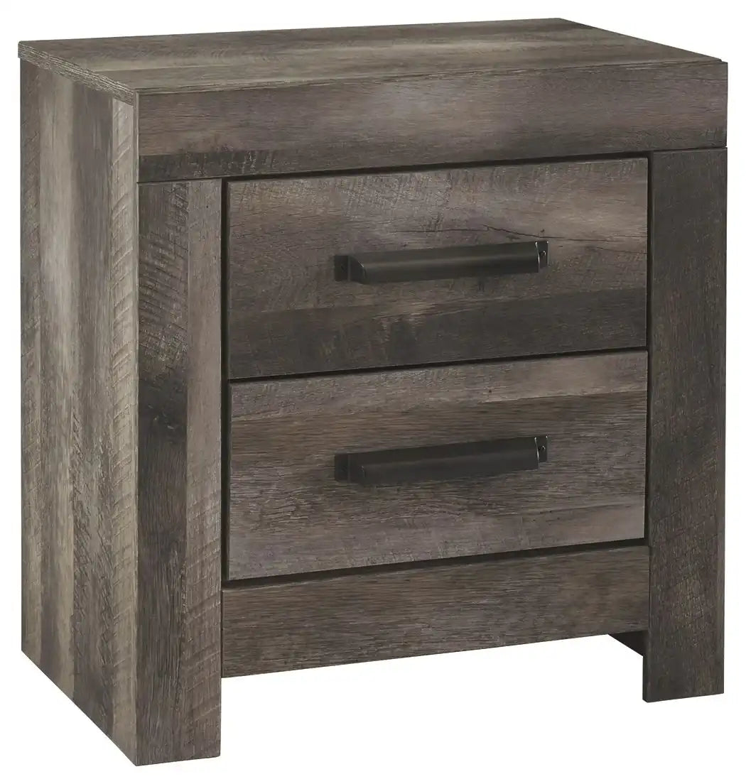 Wynnlow - Two Drawer Night Stand - Gray - Best Buy Furniture