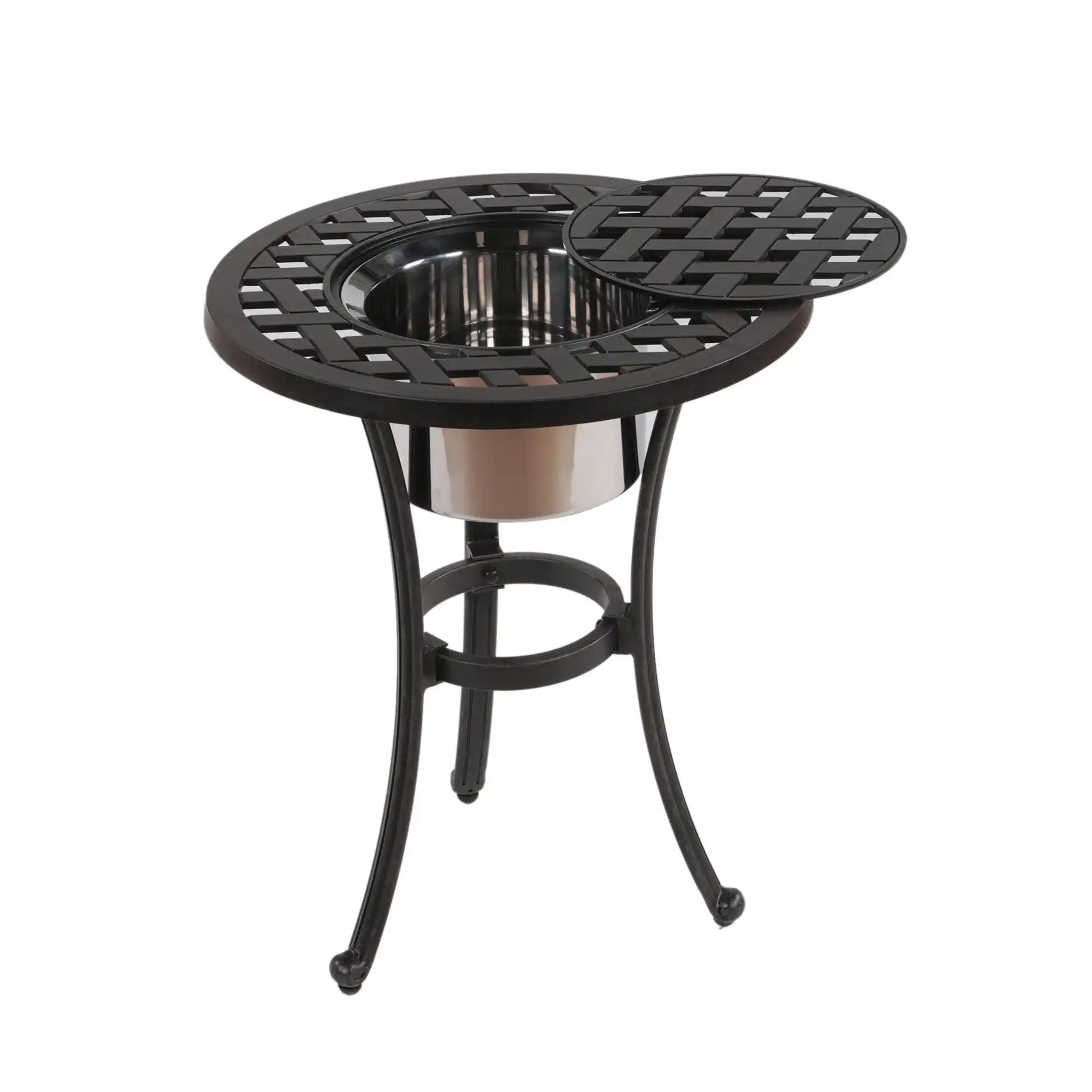 21" Cast Aluminum Round Table With Ice Bucket - Best Buy Furniture