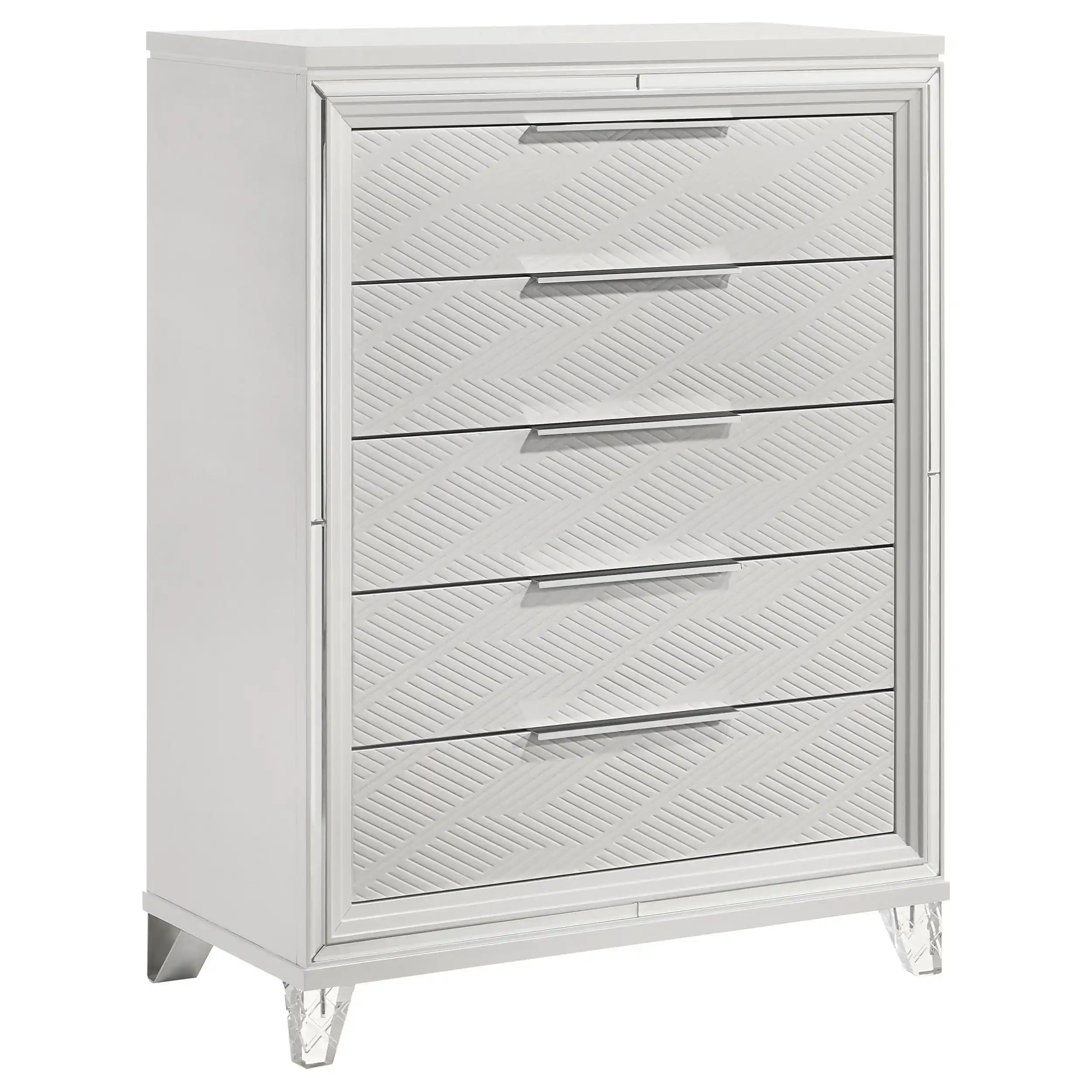 Marmore - 5-Drawer Bedroom Chest Of Drawers - White - Best Buy Furniture