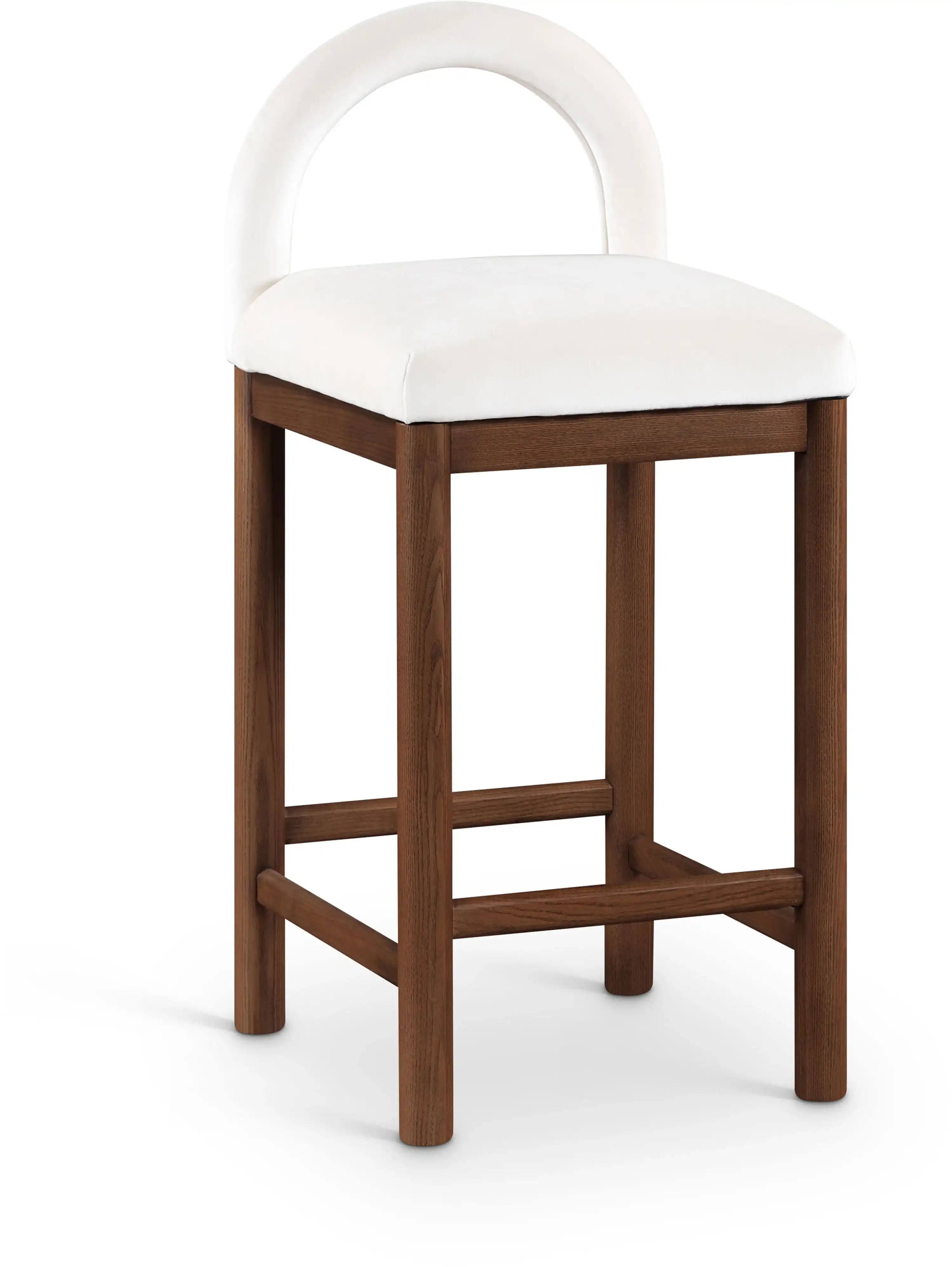Conrad - Velvet Counter Stool With Brown Legs - Best Buy Furniture