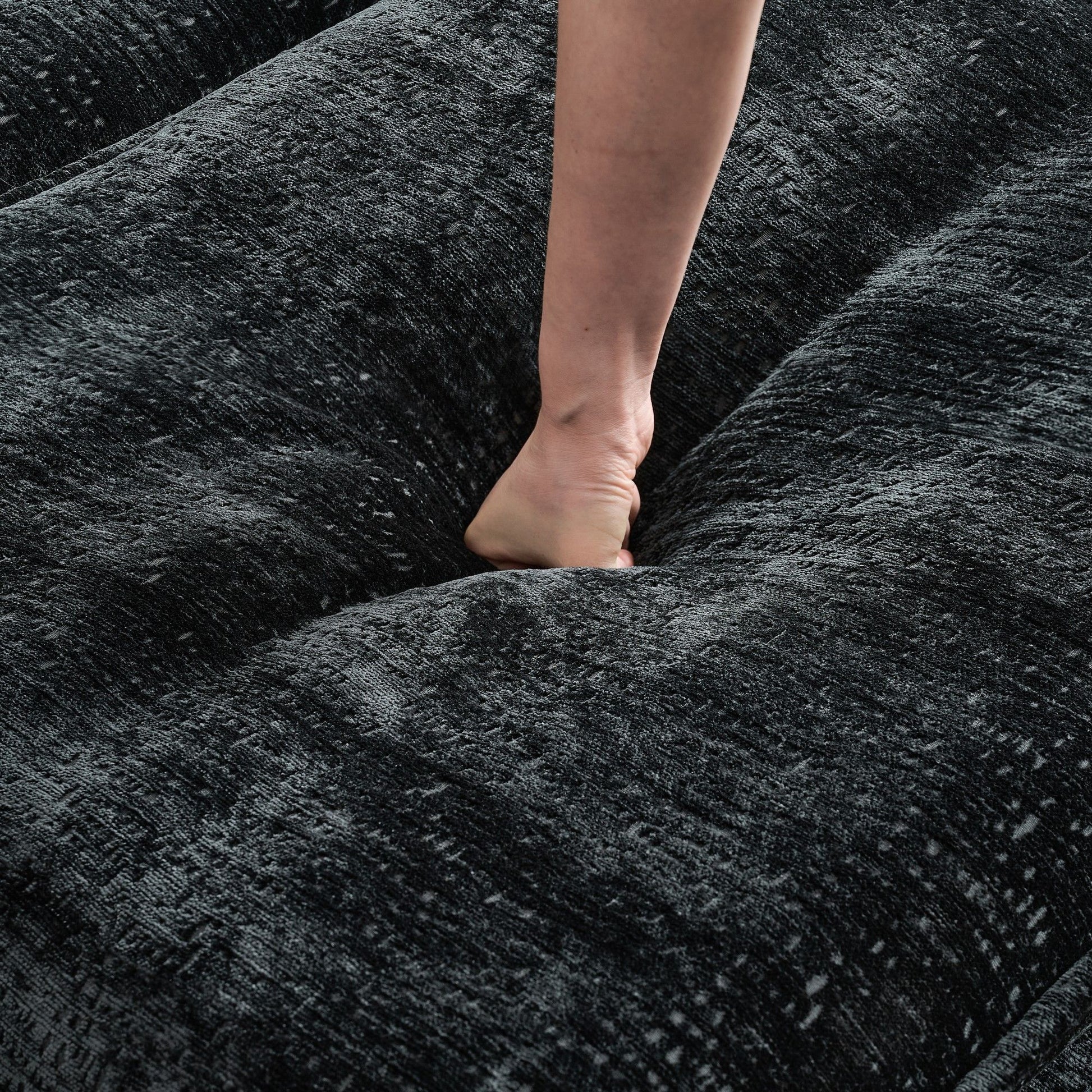 Modern Comfy Chenille L Shaped Sectional Sofa With Movable Ottoman - Best Buy Furniture