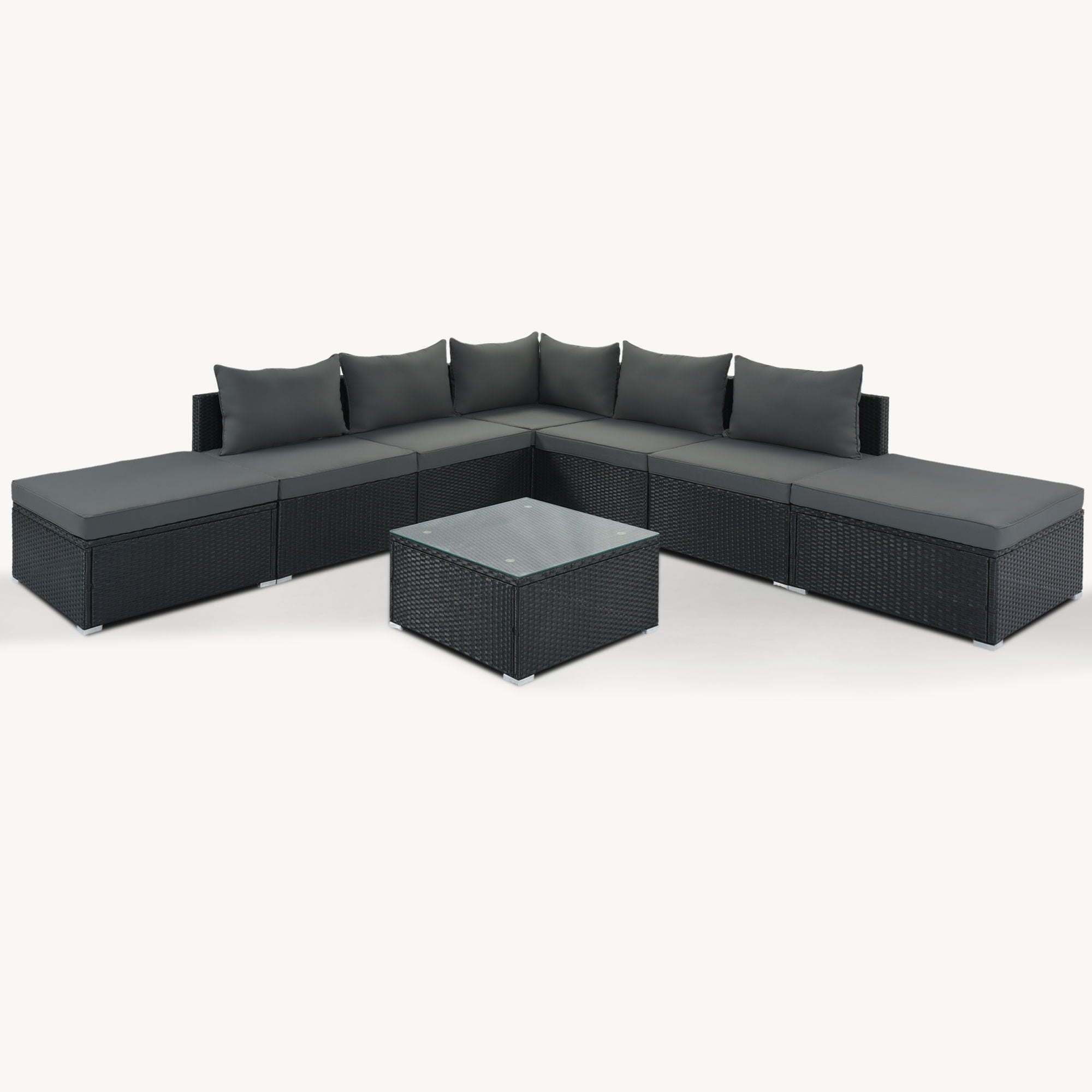 8 Pieces Outdoor Patio Furniture Conversation Wicker Sofa Set - Best Buy Furniture
