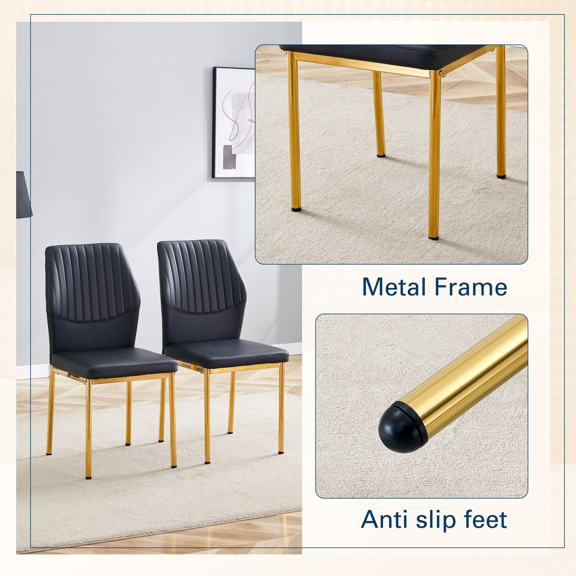 Luxury Simple Chair With Metal Gold Leg - Best Buy Furniture