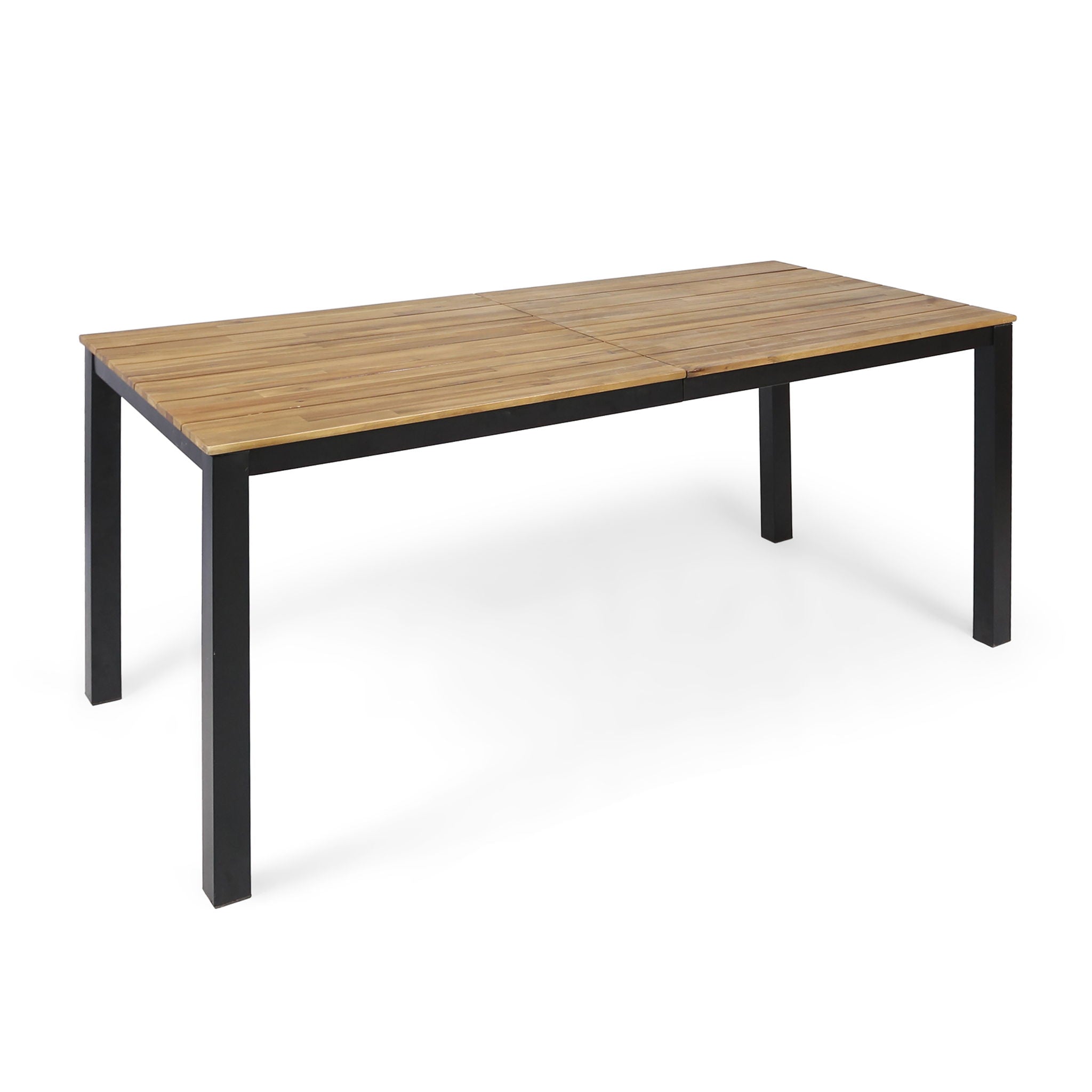 Rectangular Outdoor Dining Table Tabletop With Iron Legs - Black - Best Buy Furniture