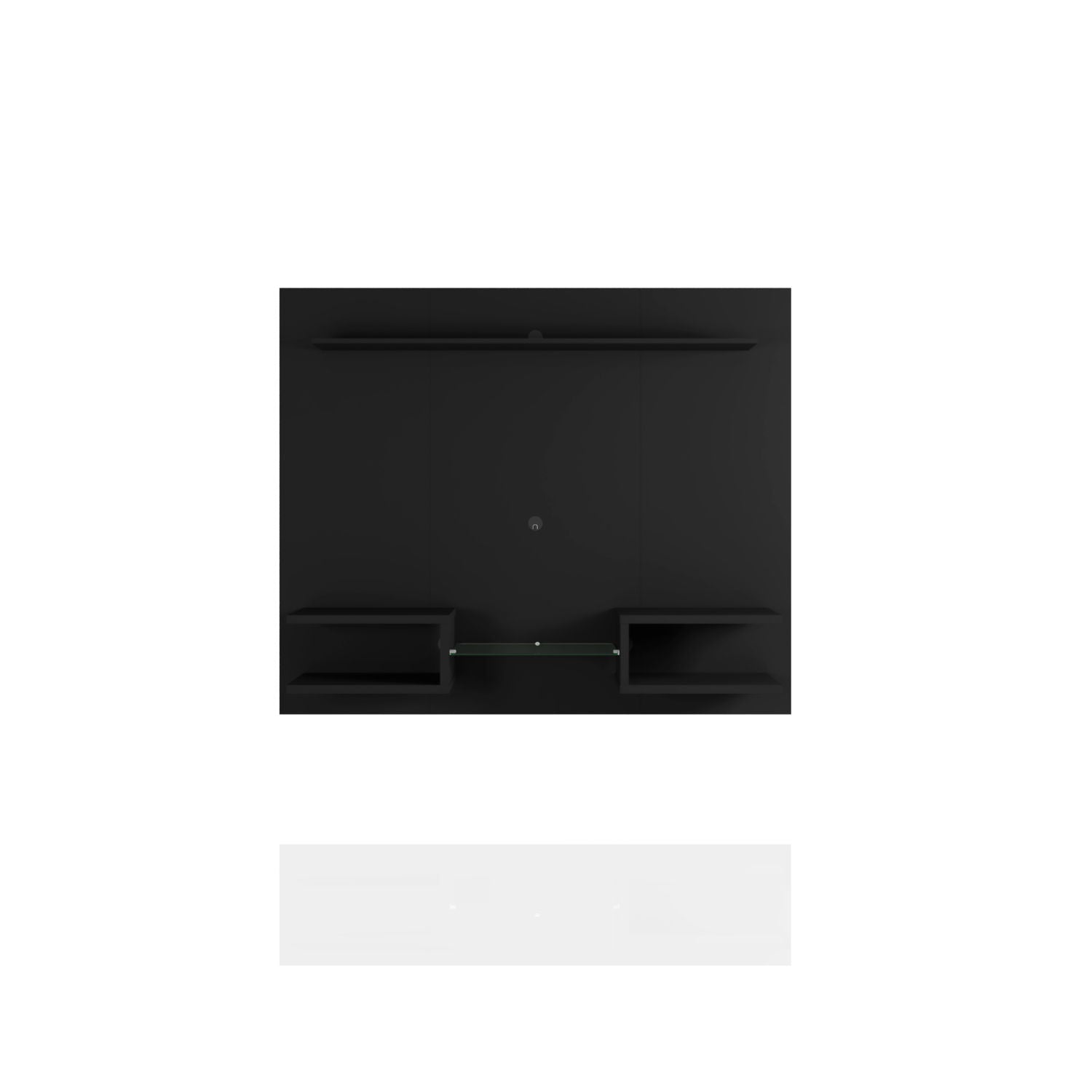 Plaza - TV Panel With Decorative Shelves And Wall Mount For Living Room - Black