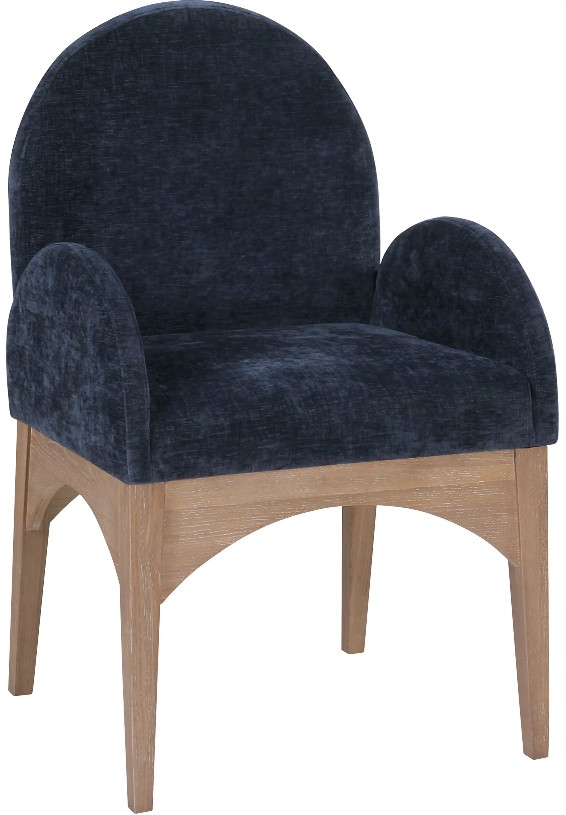 Waldorf - Chenille Dining Arm Chair With Natural Legs - Best Buy Furniture